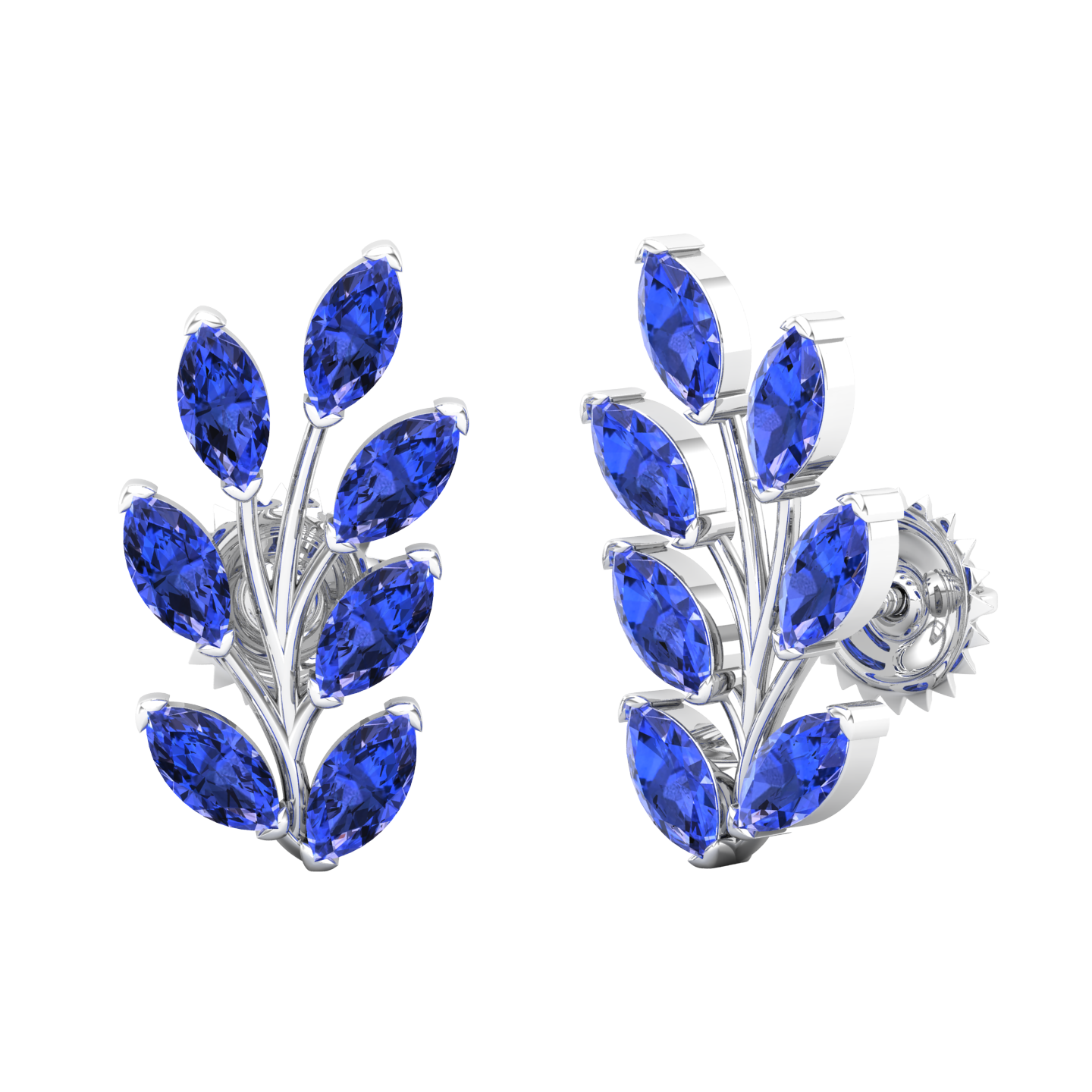 Maurya Frozen Life Tanzanite Push Back Earrings with Topaz