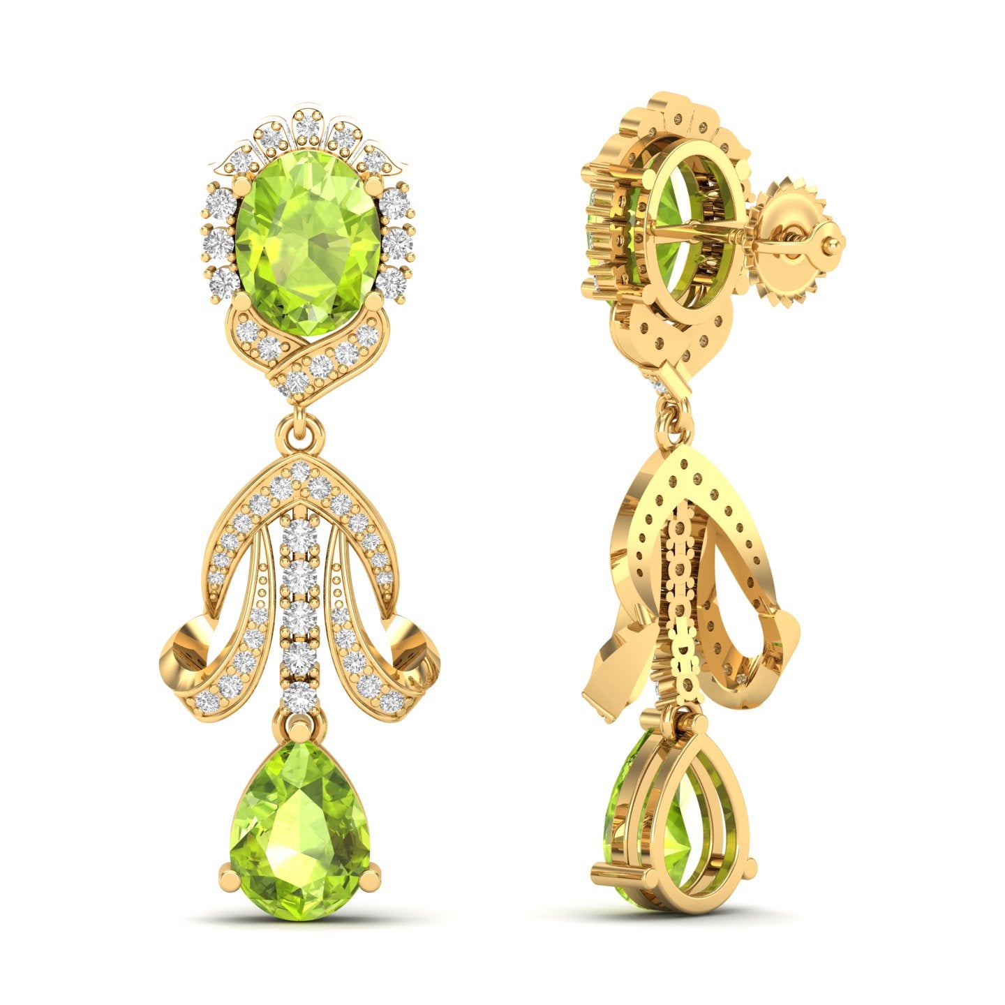 Maurya Utsokt Blue Sapphire Drop Earrings with Diamonds