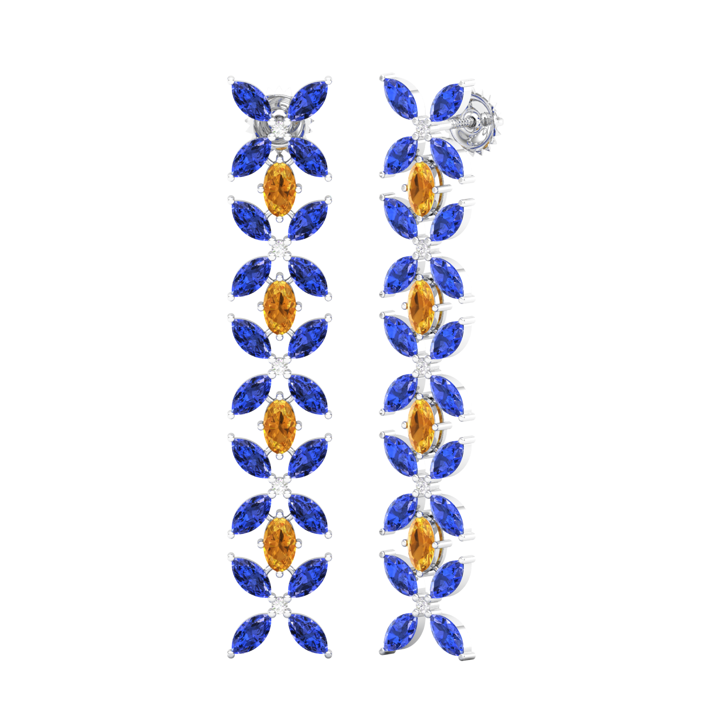 Maurya Remo Dangle Earrings with Topaz and Citrine