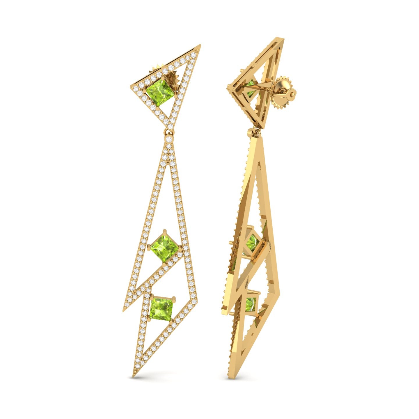 Maurya London Blue Topaz Vinkel Dangle Earrings with Diamonds