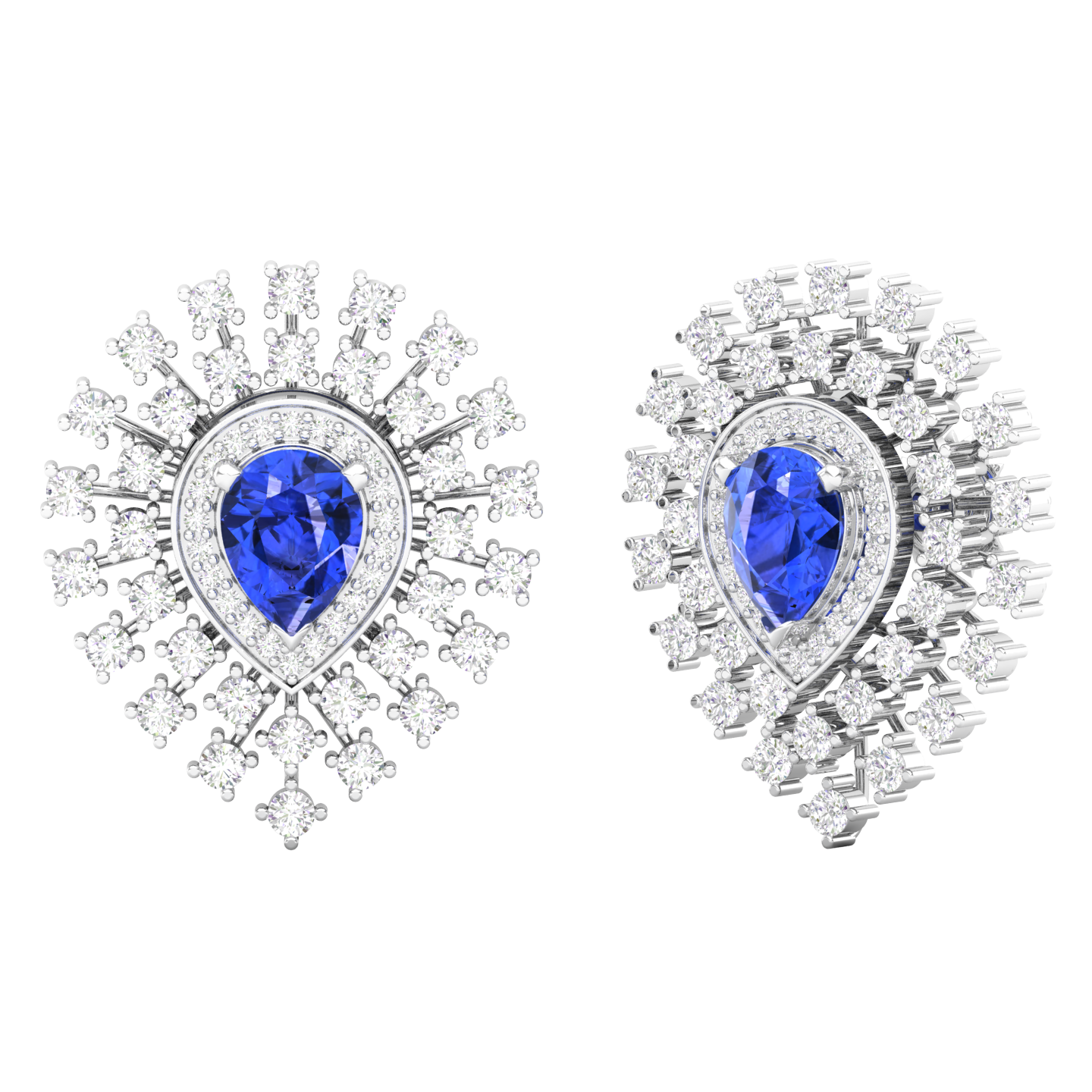 Maurya Boda Amethyst Push Back Earrings with Diamonds