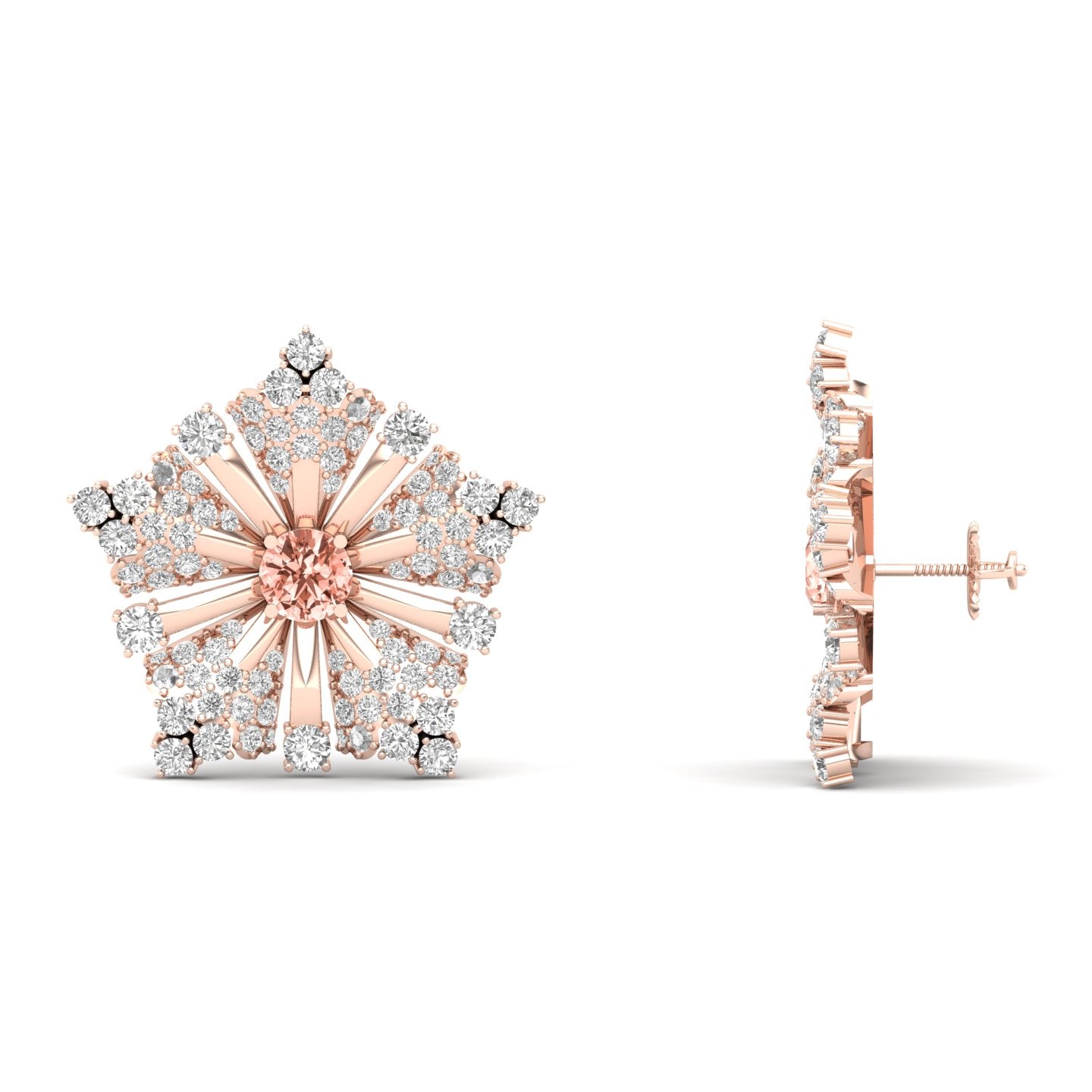Maurya Nivis Push Back Earrings with Blue Sapphire and Diamonds