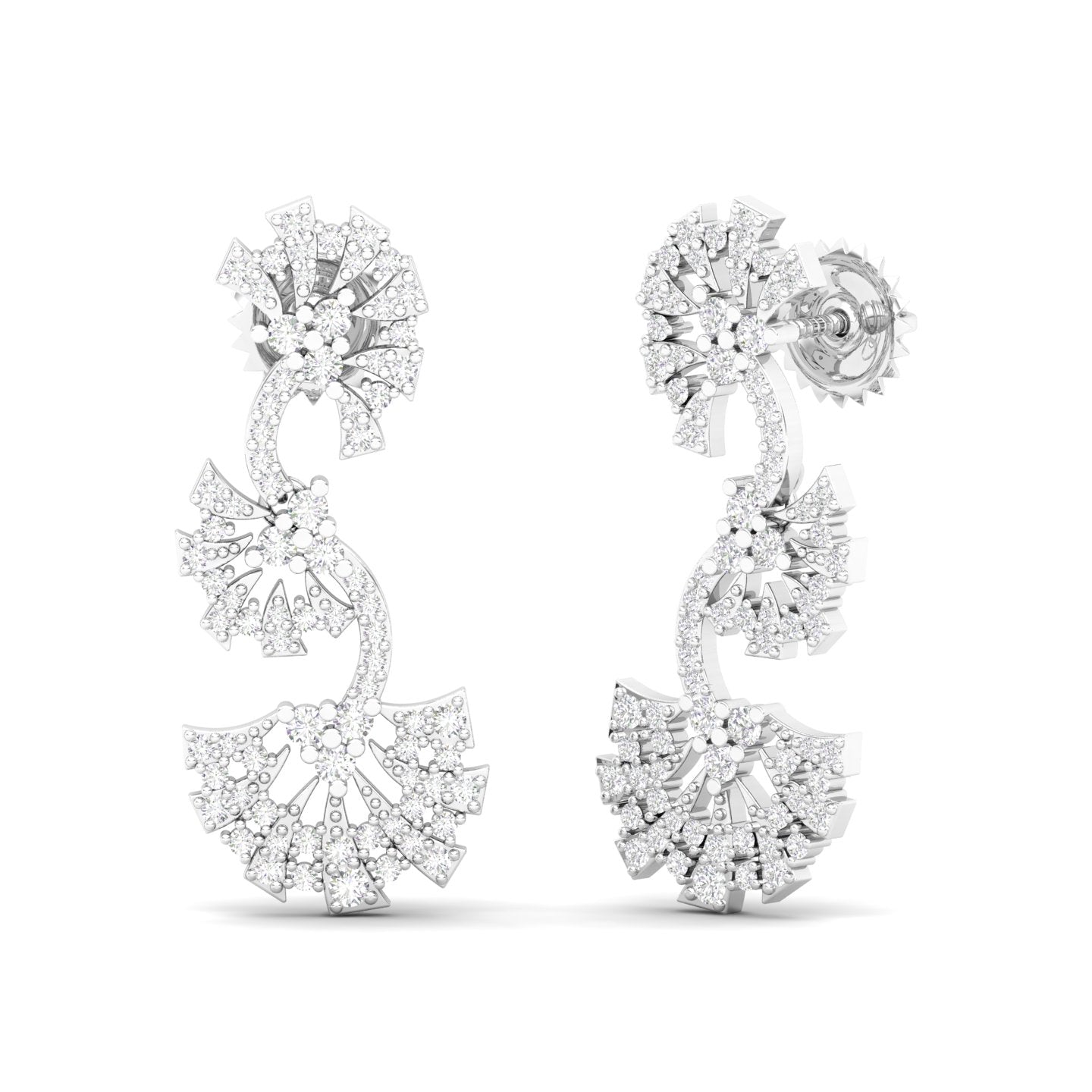 Maurya Tender Push Back Earrings with Diamonds