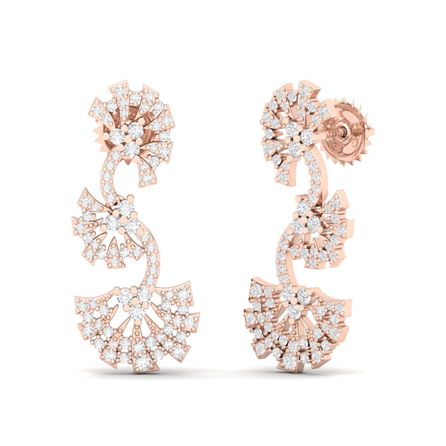 Maurya Tender Push Back Earrings with Diamonds