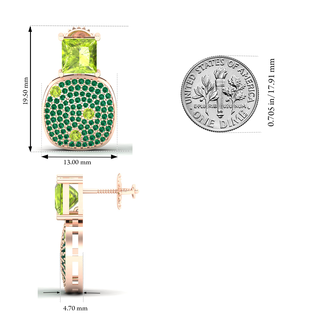 Maurya Squash Emerald Push Back Earrings