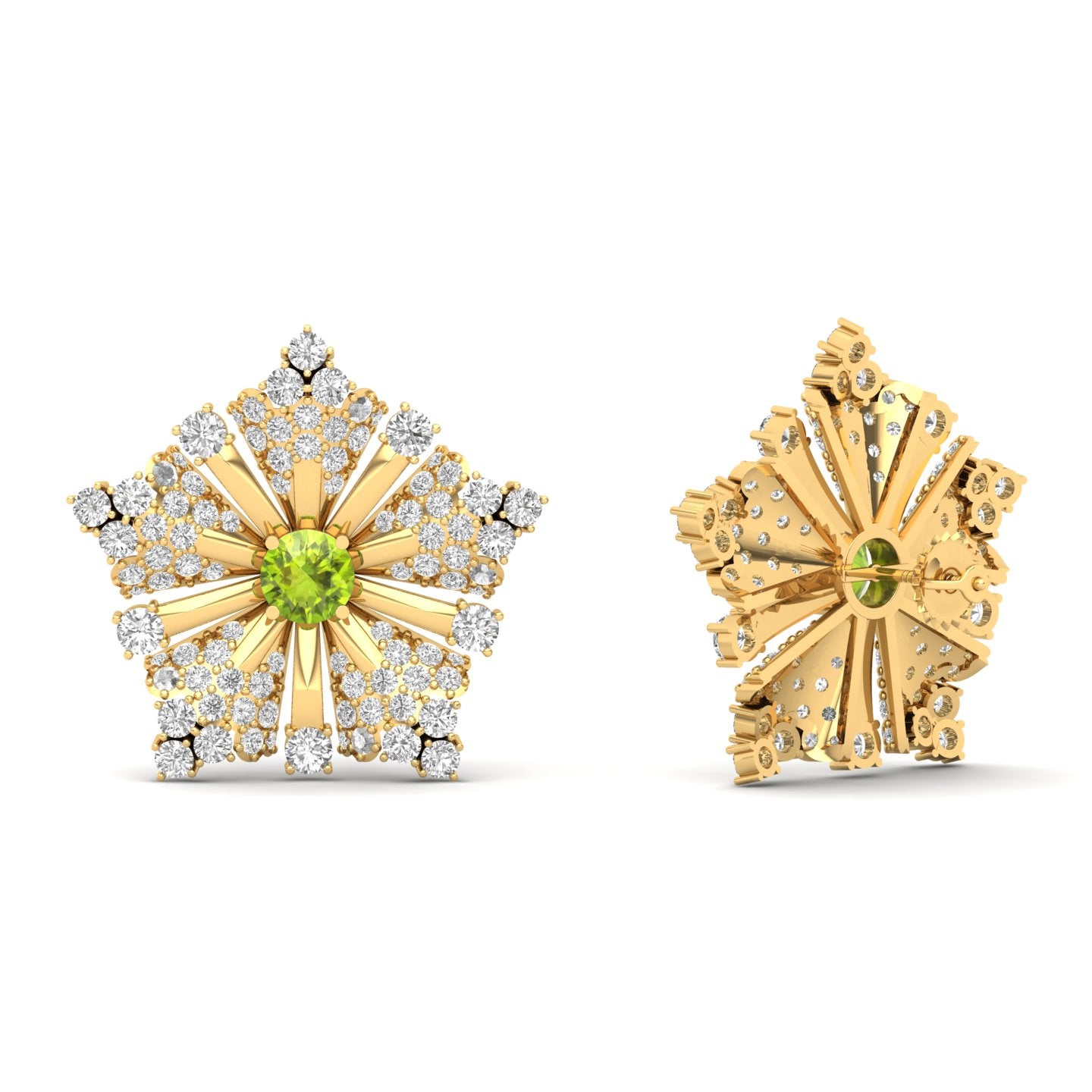 Maurya Nivis Push Back Earrings with Blue Sapphire and Diamonds
