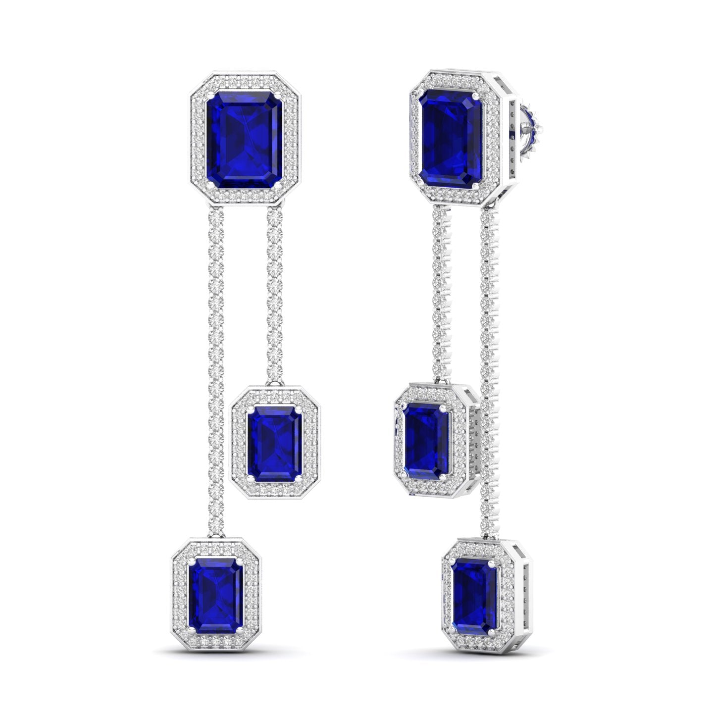 Maurya Dives Emerald Dangle Earrings with Diamonds