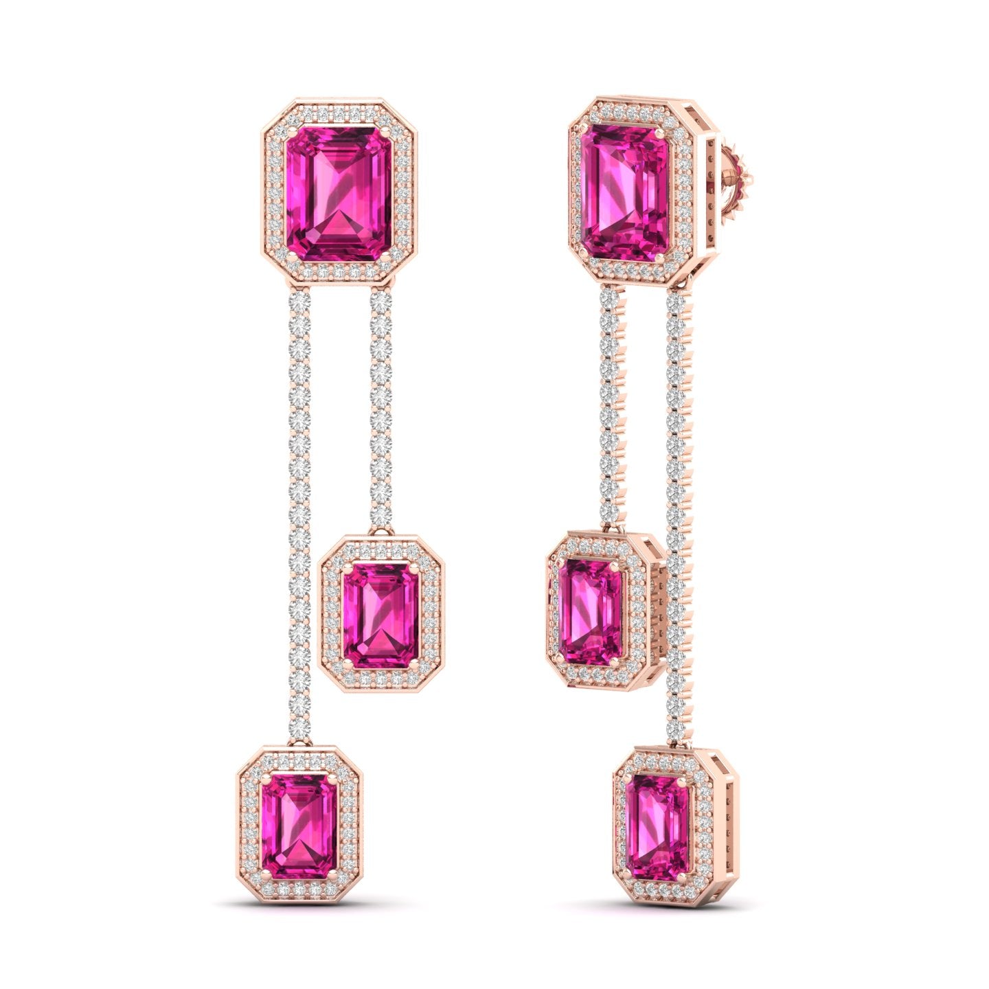 Maurya Dives Emerald Dangle Earrings with Diamonds