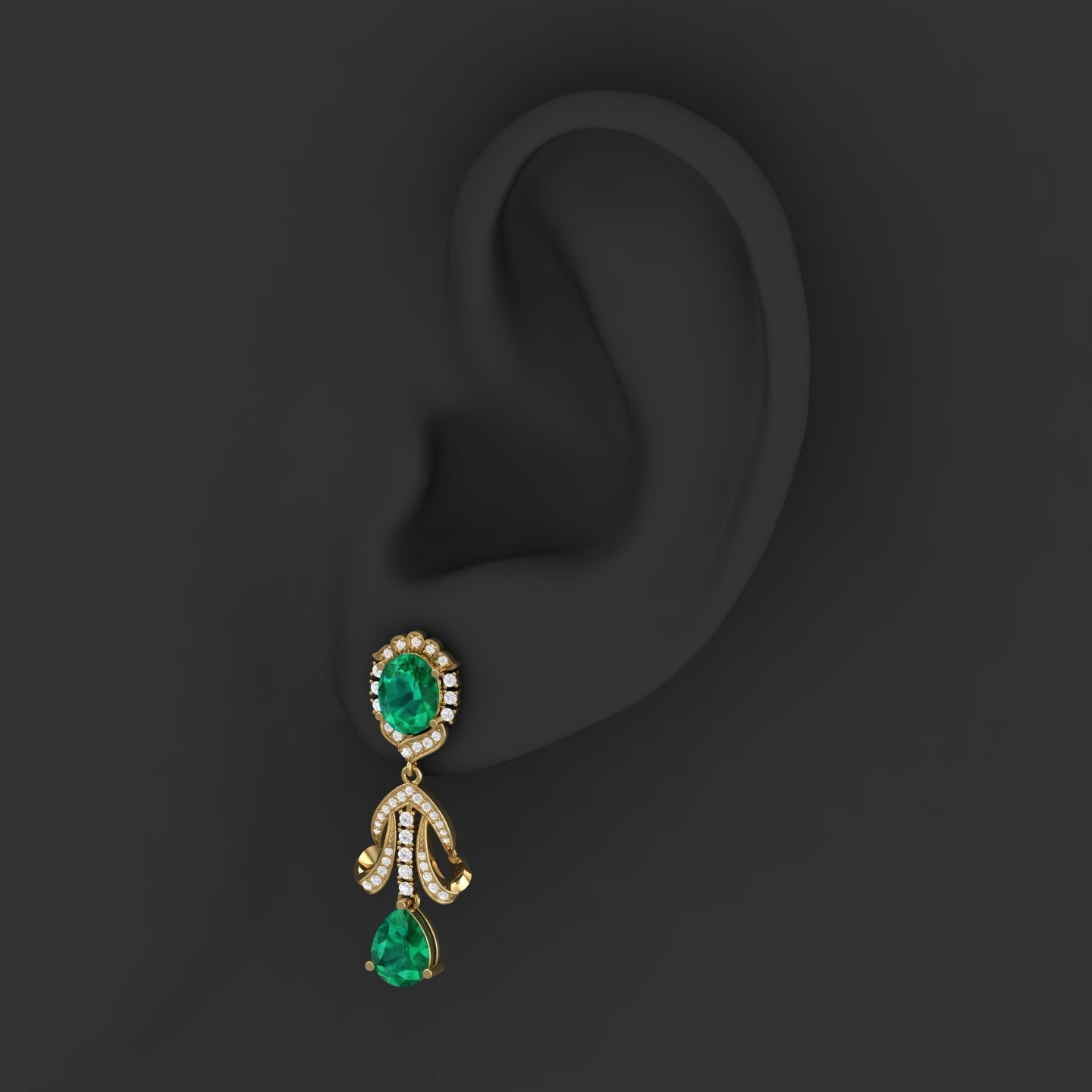 Maurya Utsokt Blue Sapphire Drop Earrings with Diamonds