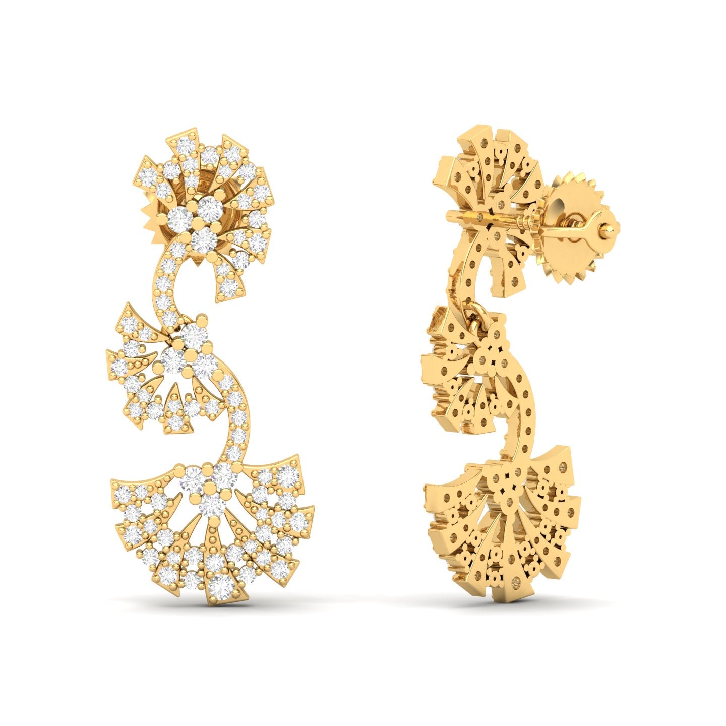 Maurya Tender Push Back Earrings with Diamonds