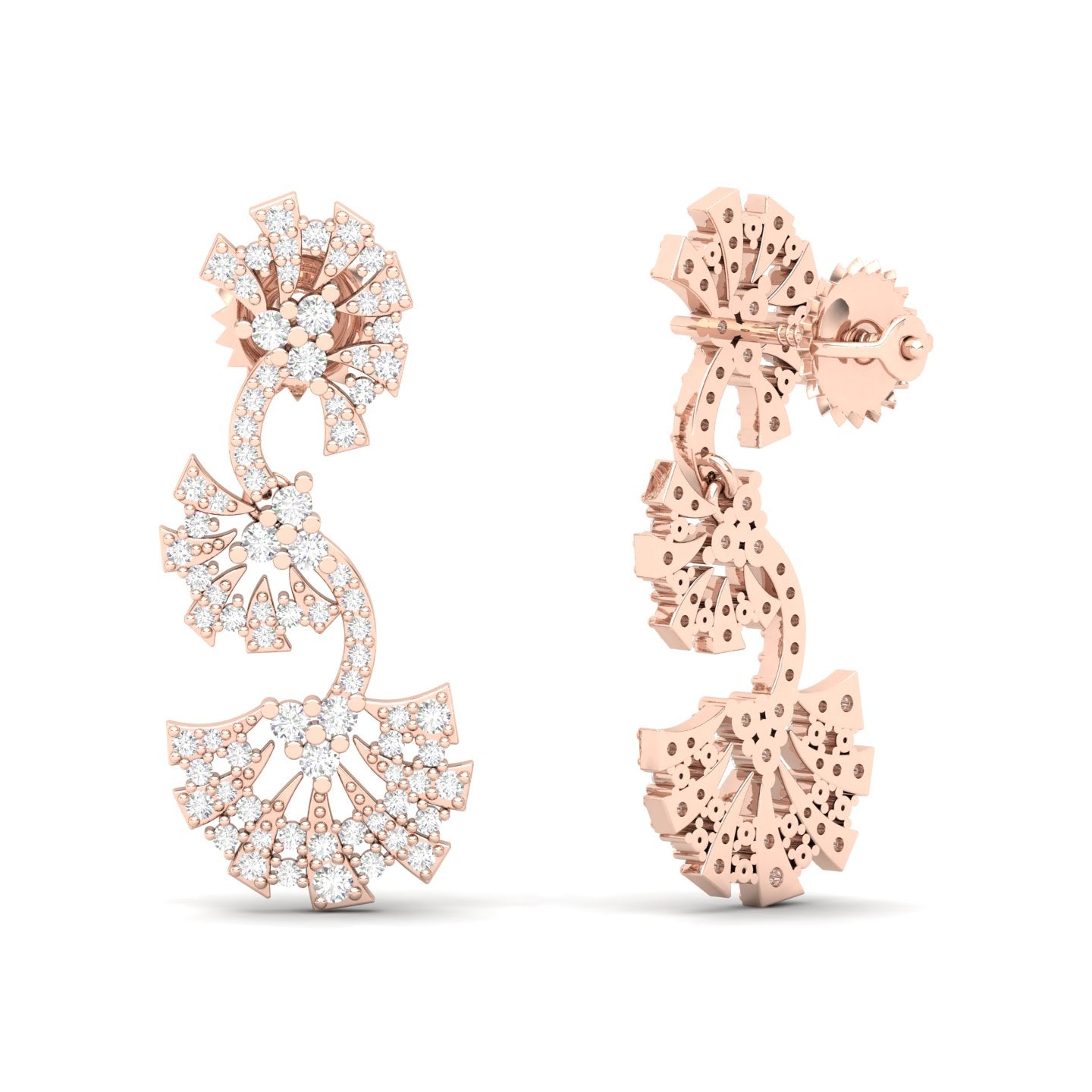 Maurya Tender Push Back Earrings with Diamonds