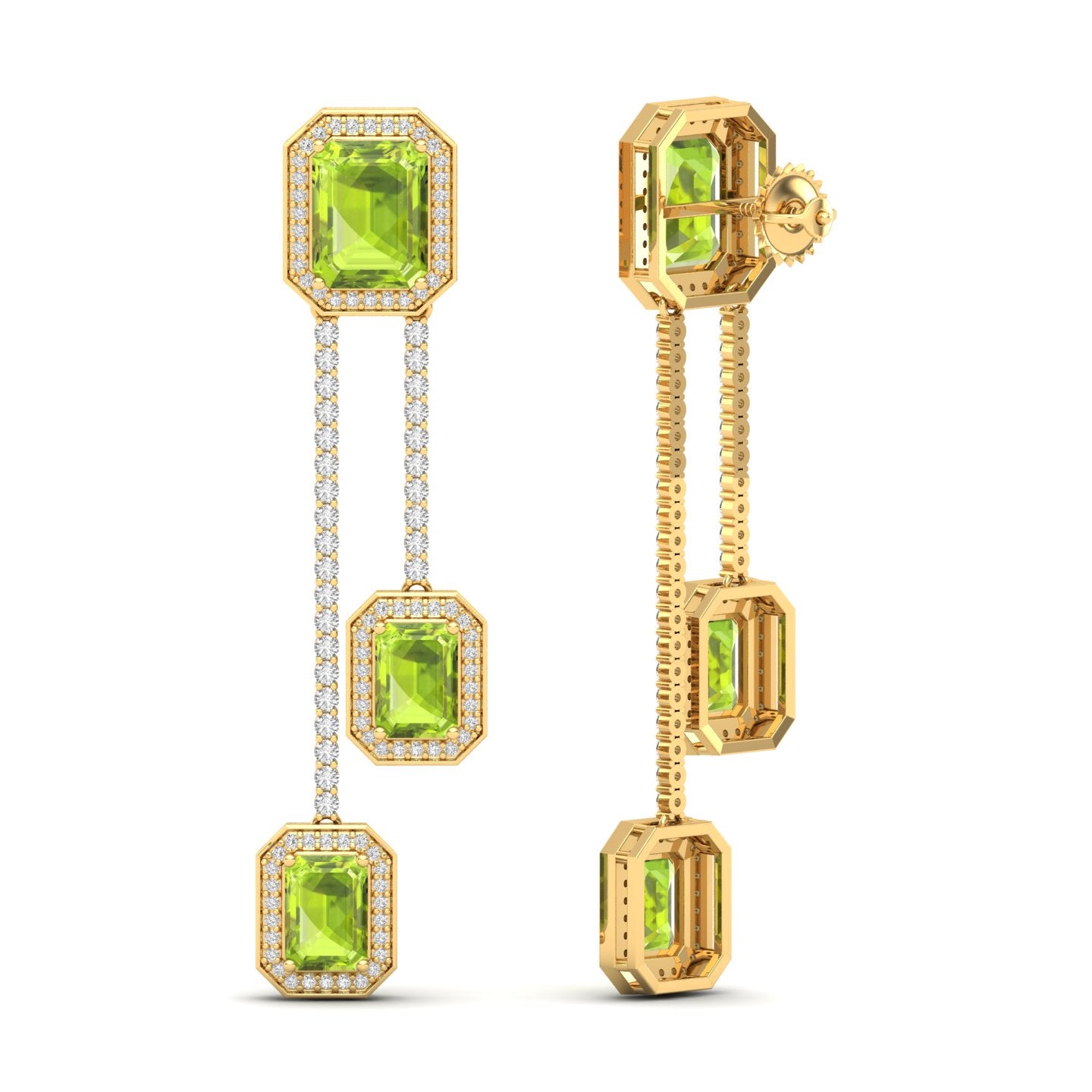 Maurya Dives Emerald Dangle Earrings with Diamonds