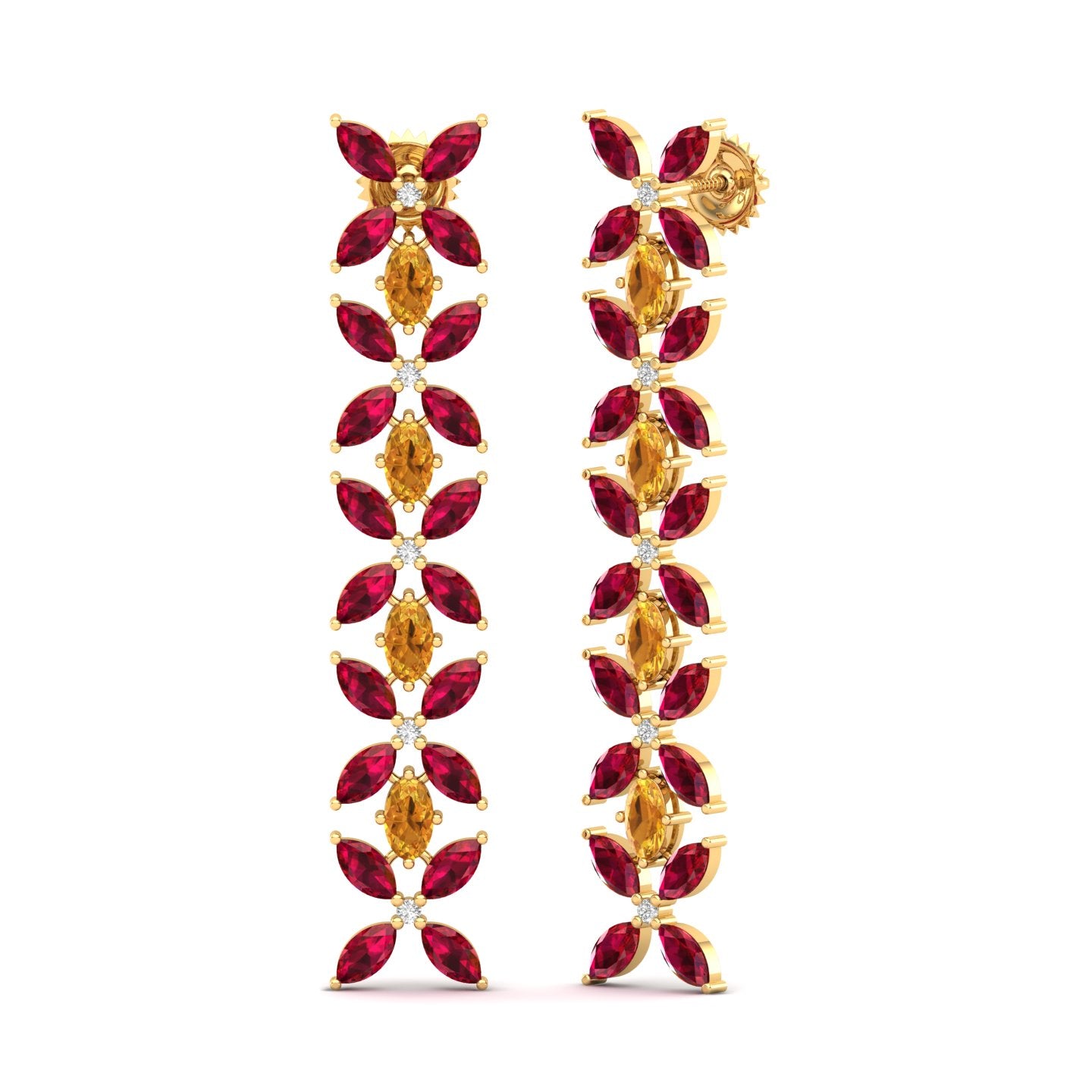 Maurya Remo Dangle Earrings with Topaz and Citrine