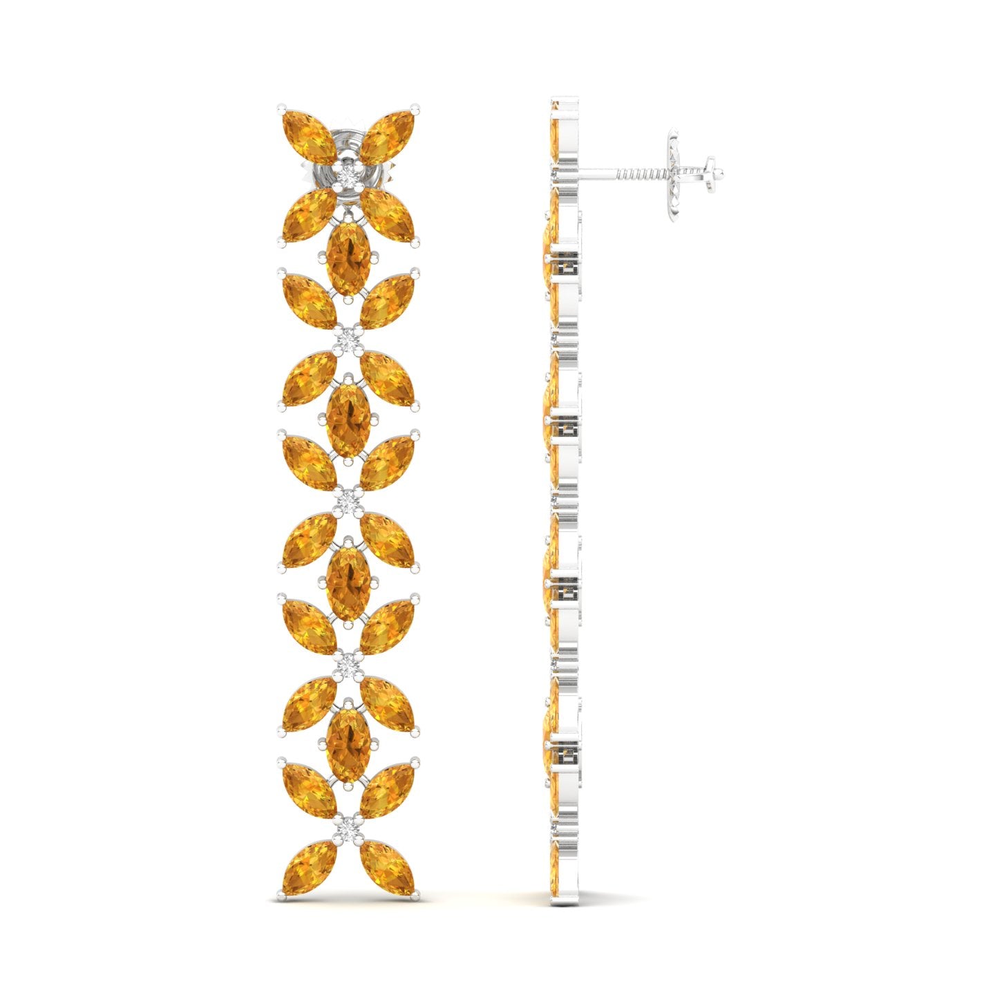 Maurya Remo Dangle Earrings with Topaz and Citrine