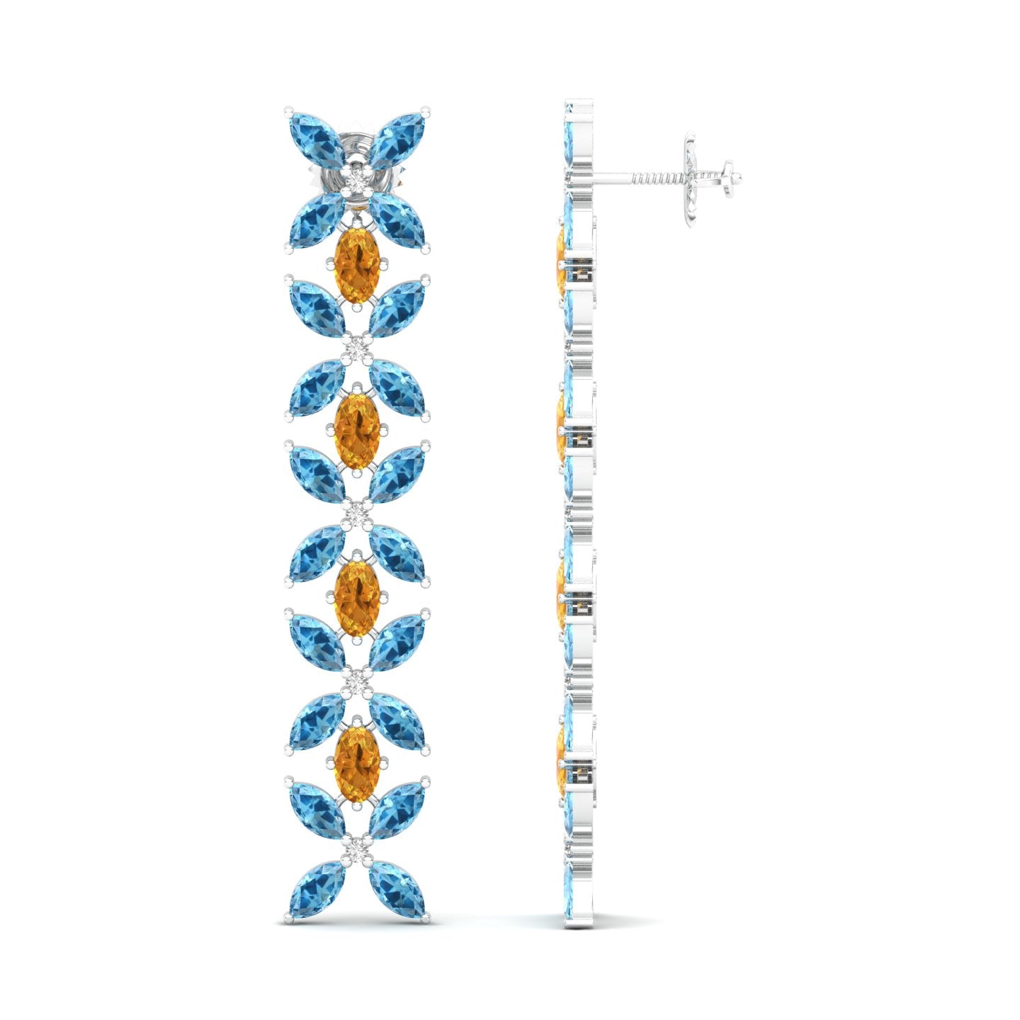 Maurya Remo Dangle Earrings with Topaz and Citrine
