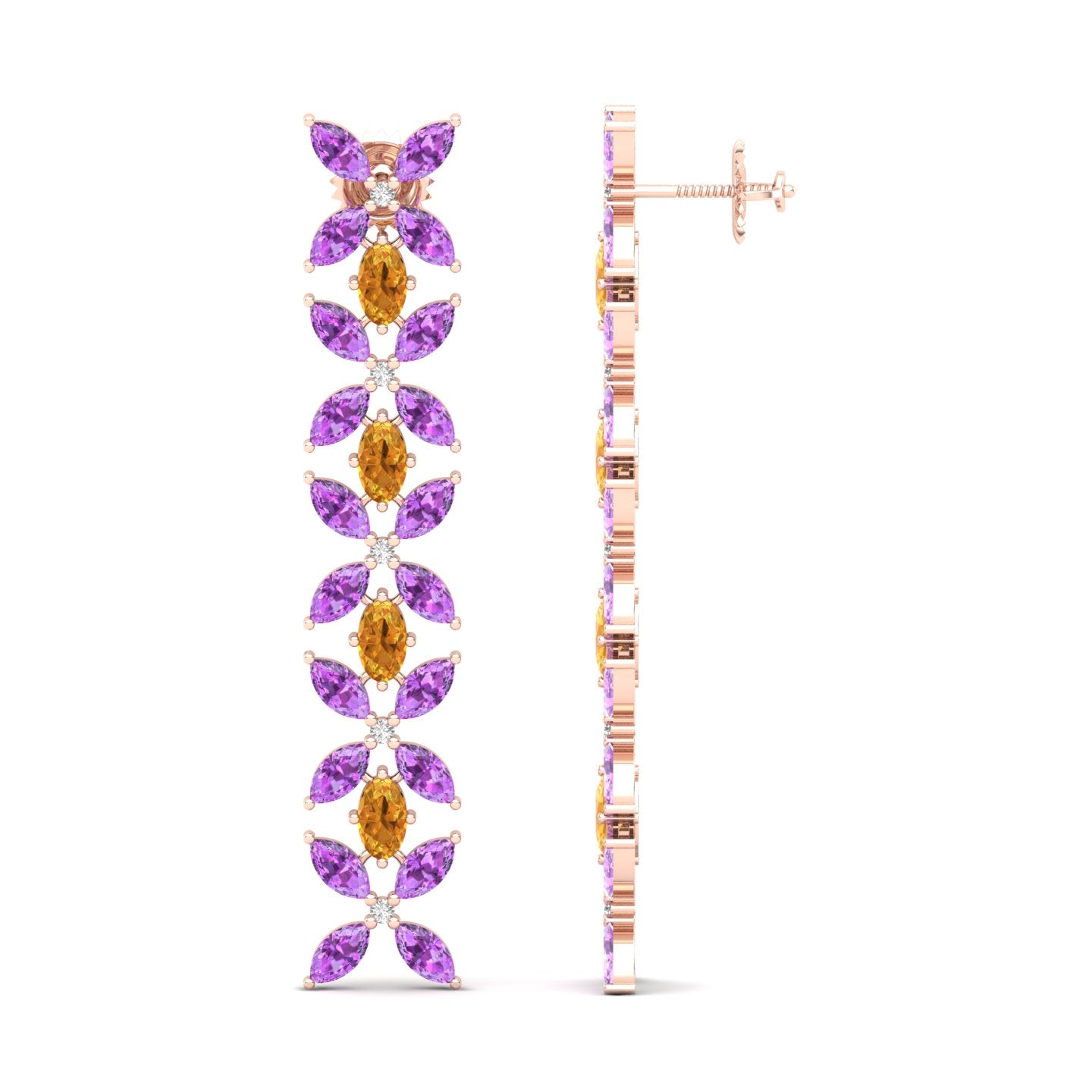 Maurya Remo Dangle Earrings with Topaz and Citrine