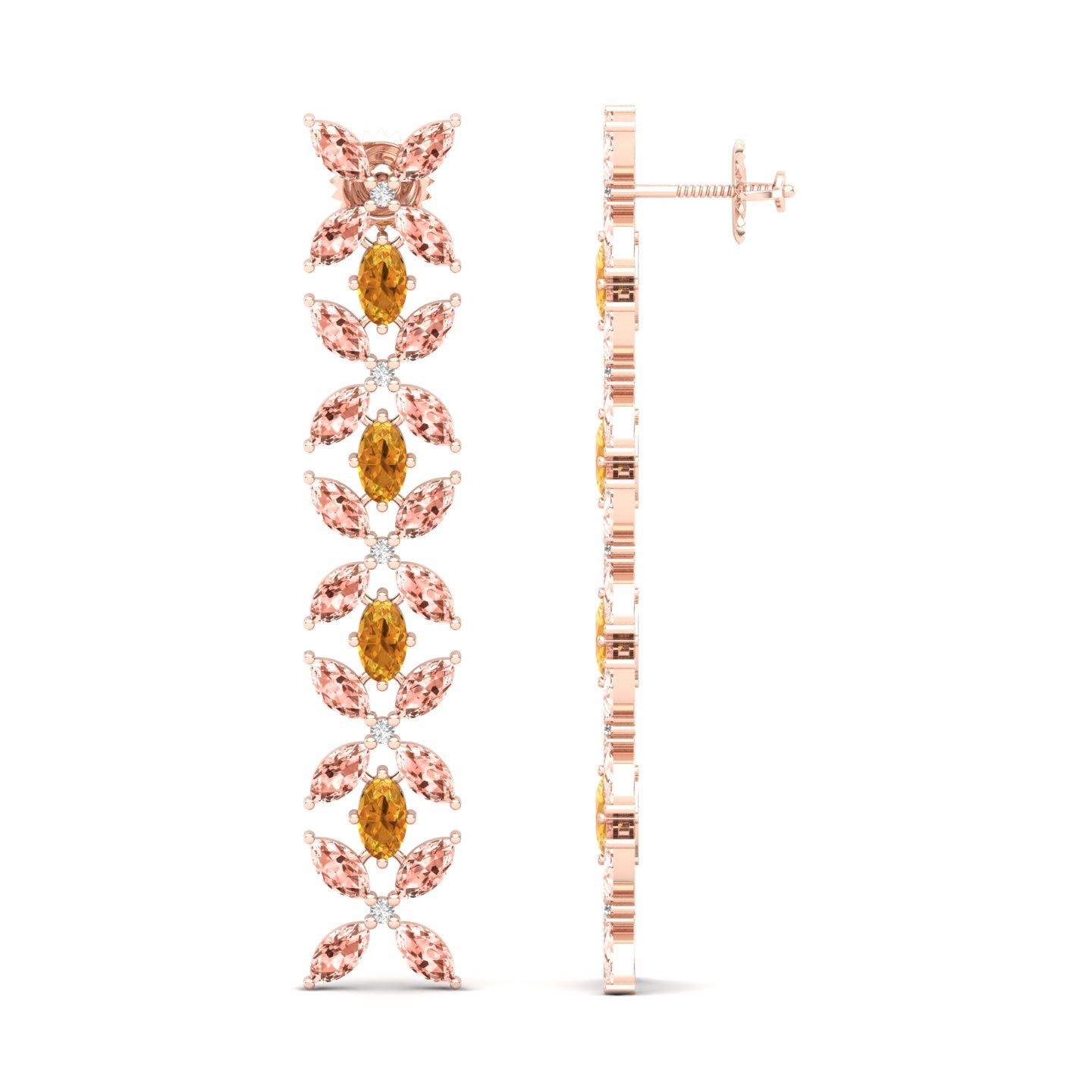 Maurya Remo Dangle Earrings with Topaz and Citrine