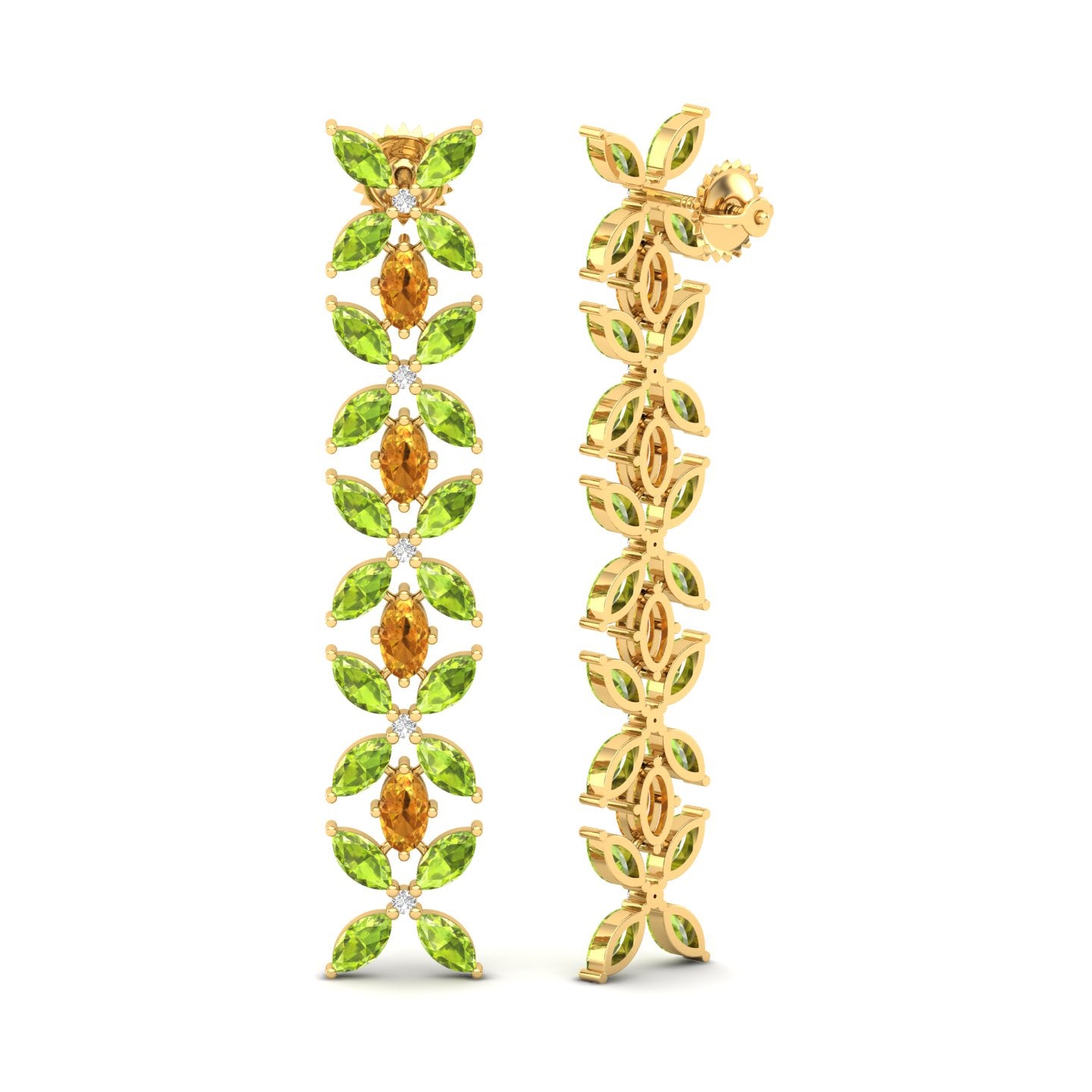 Maurya Remo Dangle Earrings with Topaz and Citrine