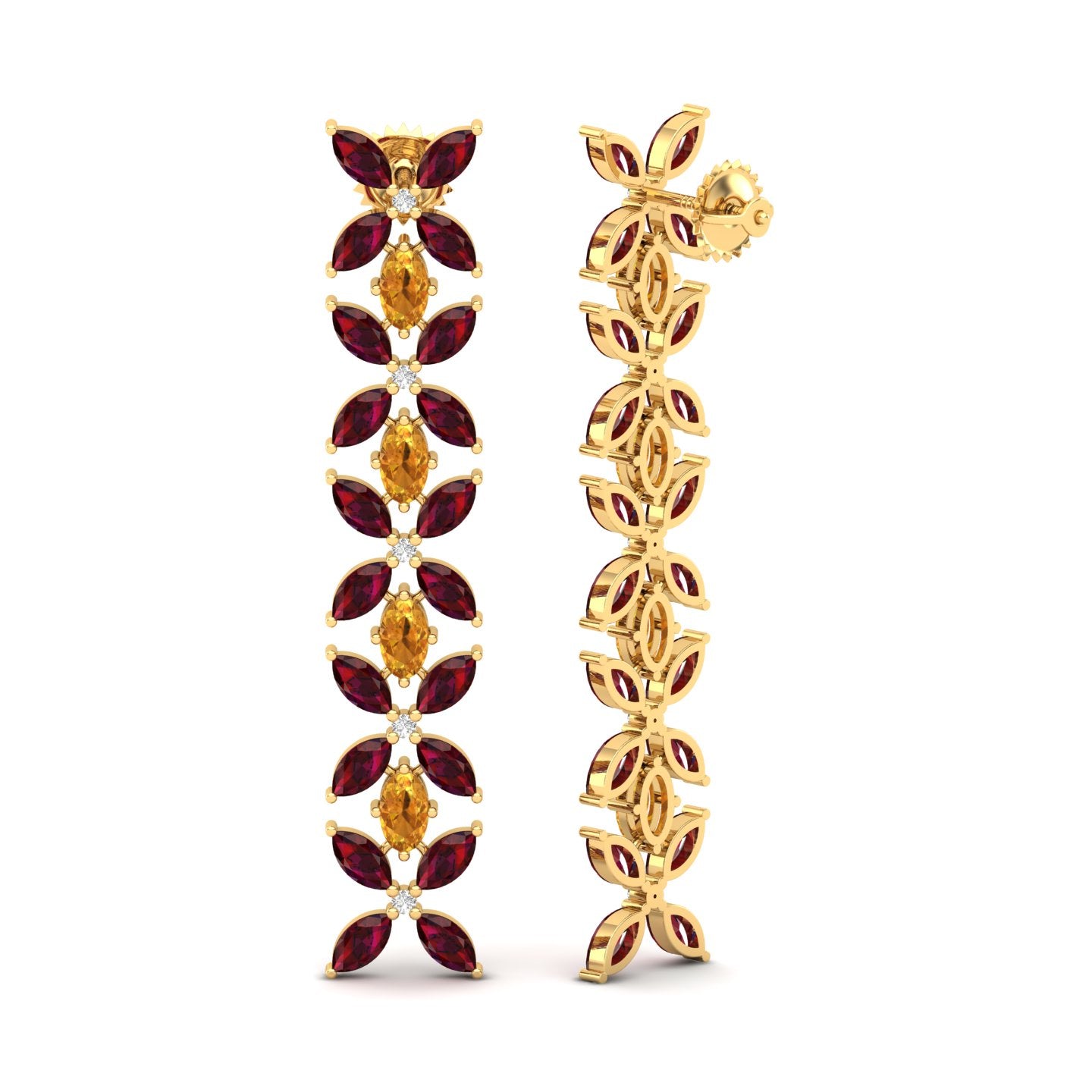 Maurya Remo Dangle Earrings with Topaz and Citrine