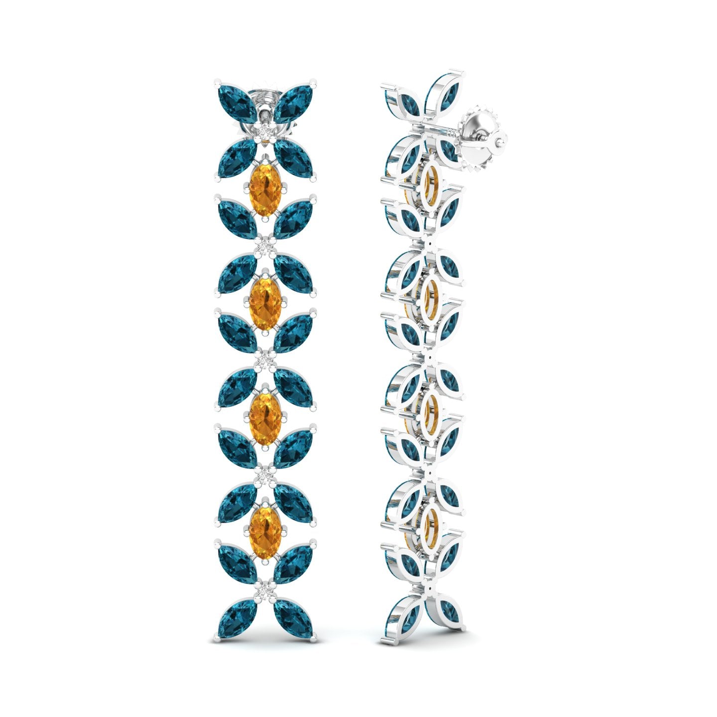Maurya Remo Dangle Earrings with Topaz and Citrine