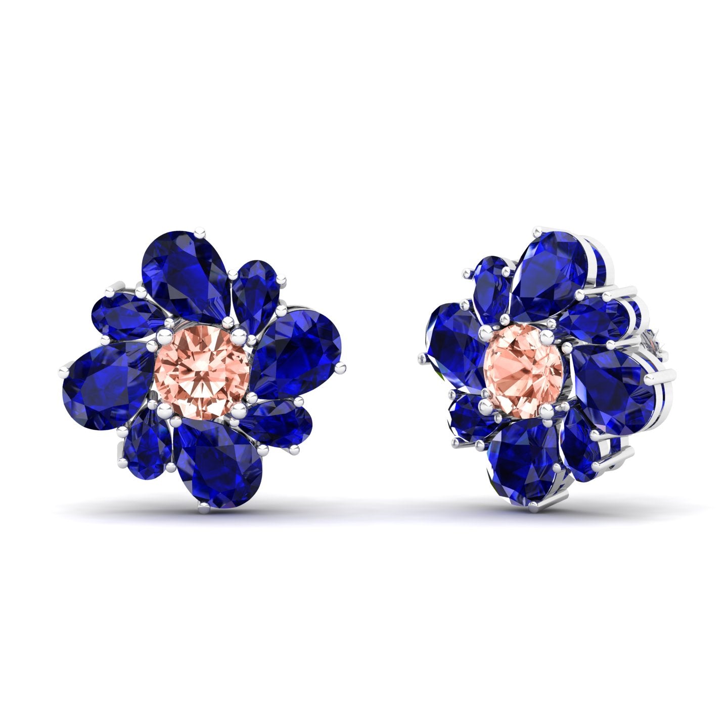 Maurya Color Strokes Peridot Stud Earrings with Morganite