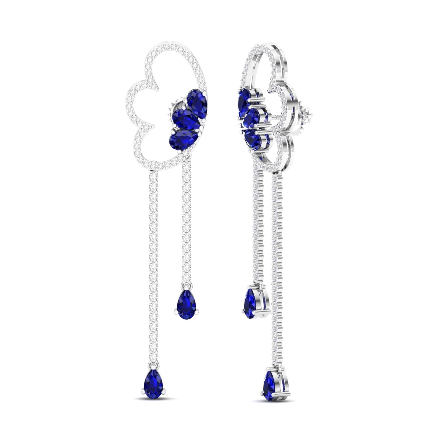 Maurya Papillon Drop Earrings with Peridot and Diamonds