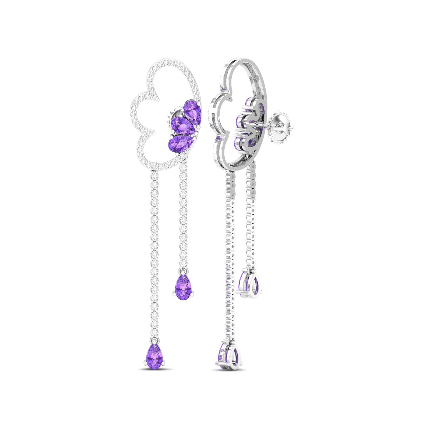 Maurya Papillon Drop Earrings with Peridot and Diamonds