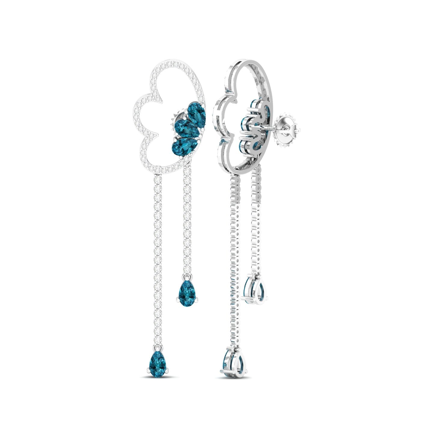 Maurya Papillon Drop Earrings with Peridot and Diamonds