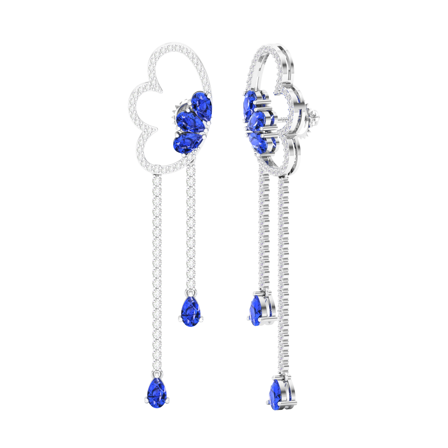 Maurya Papillon Drop Earrings with Peridot and Diamonds