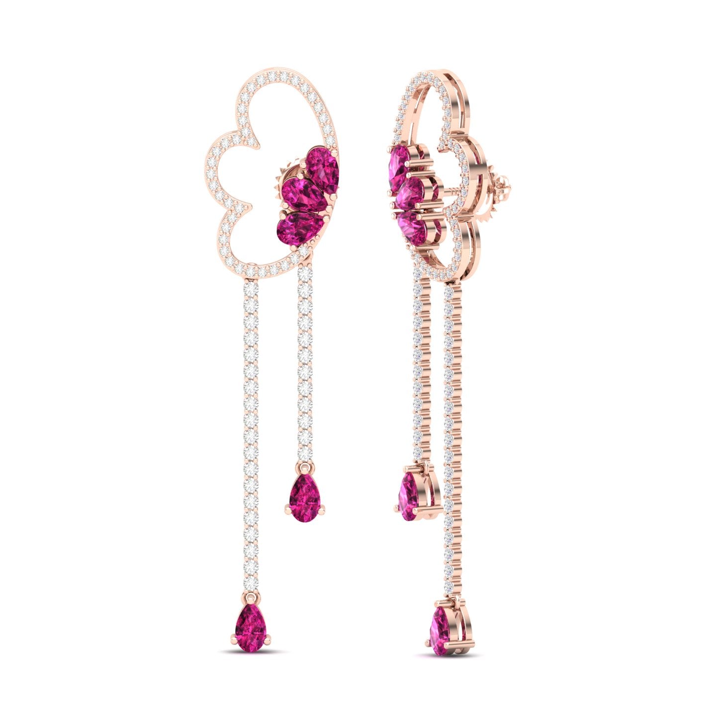 Maurya Papillon Drop Earrings with Peridot and Diamonds