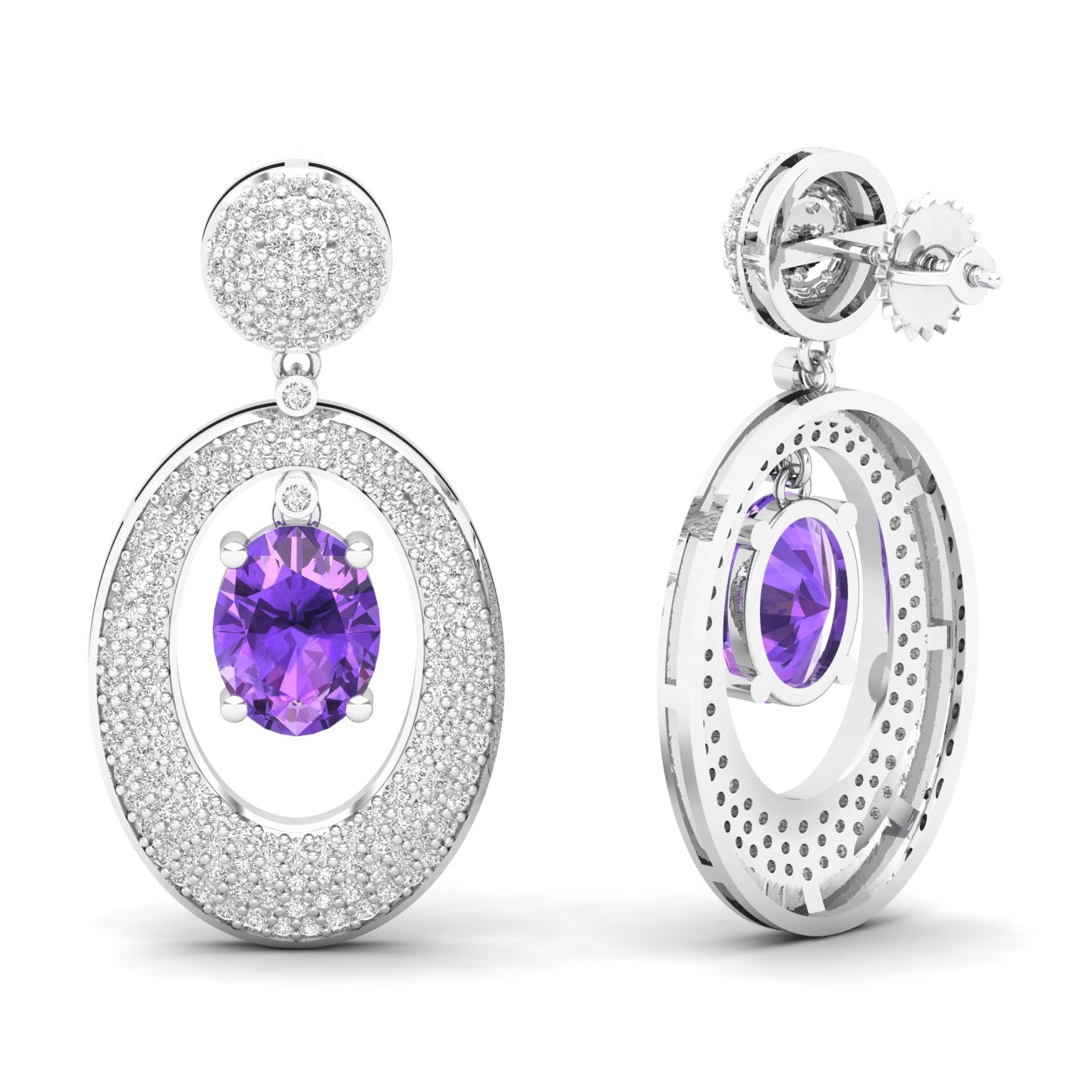 Maurya Tanzanite Apsis Dangle Earrings with Diamonds