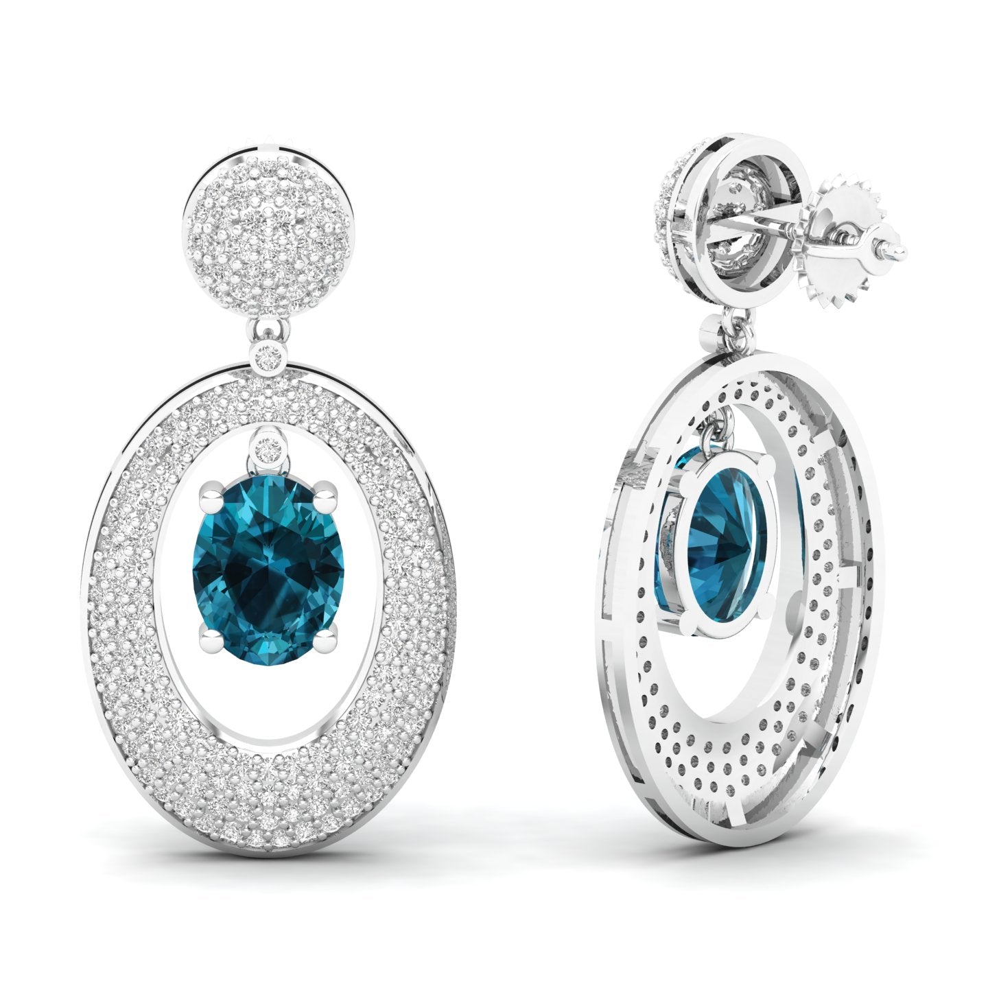 Maurya Tanzanite Apsis Dangle Earrings with Diamonds