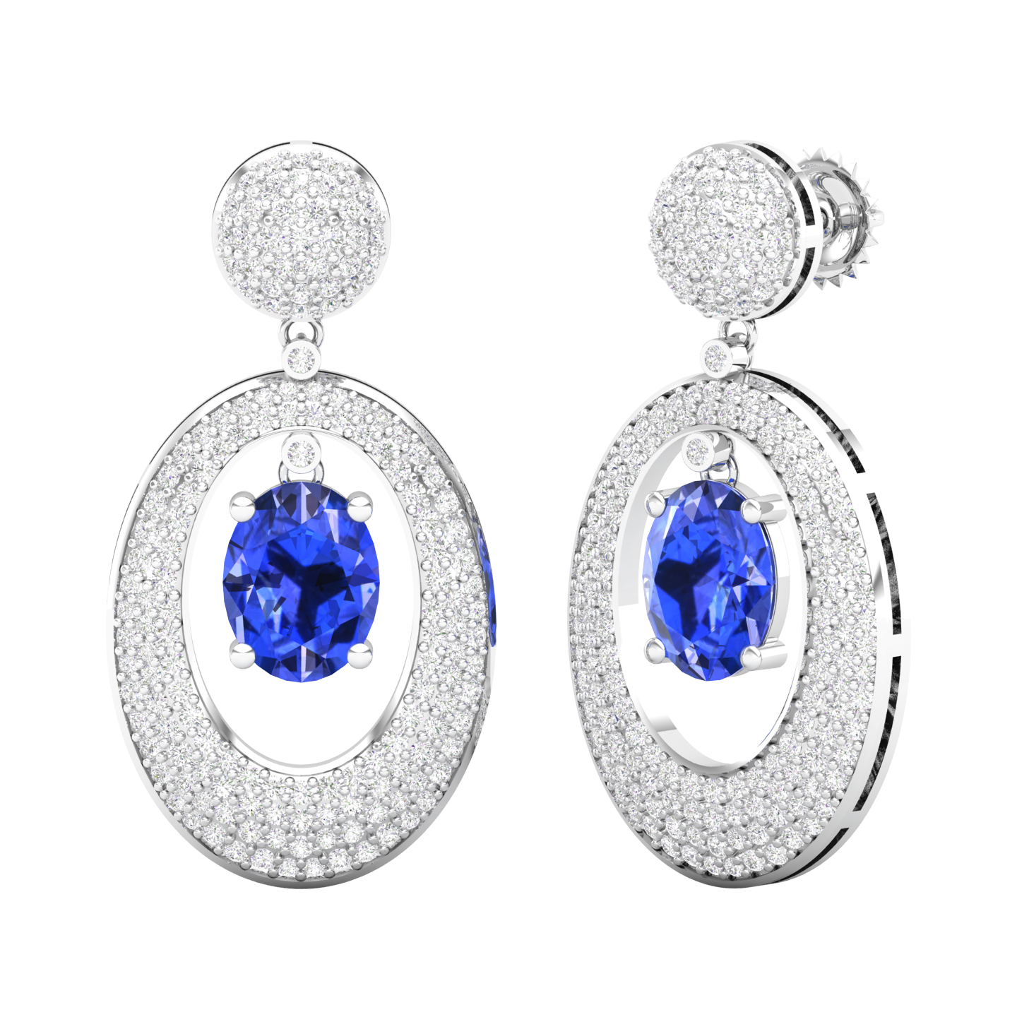 Maurya Tanzanite Apsis Dangle Earrings with Diamonds
