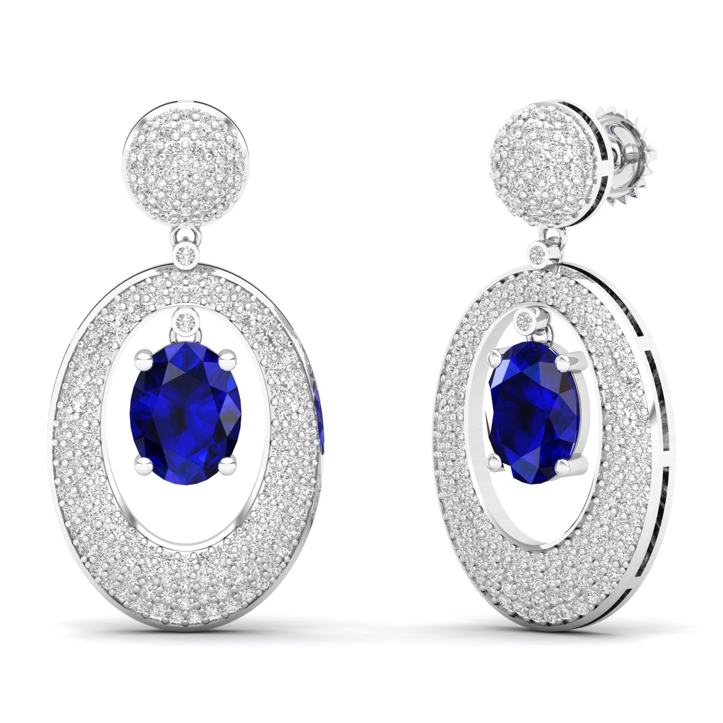 Maurya Tanzanite Apsis Dangle Earrings with Diamonds