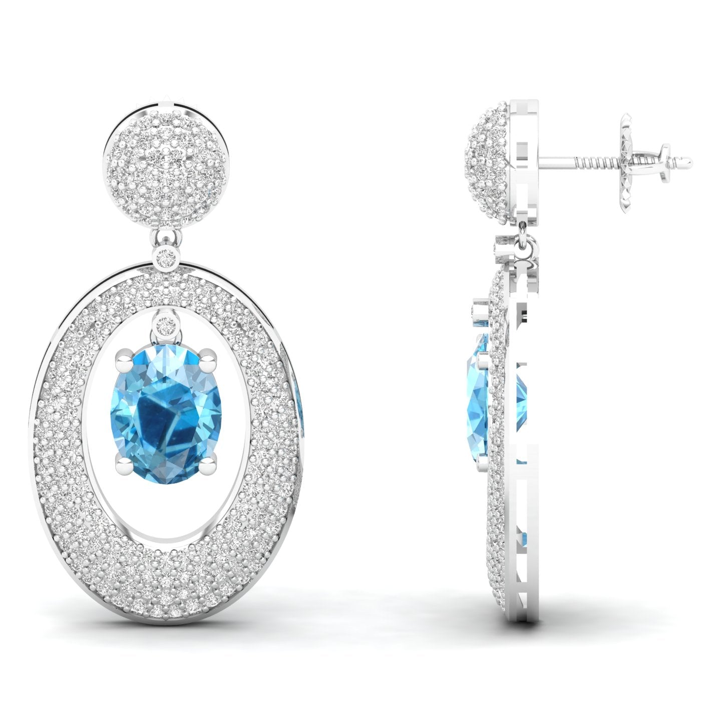 Maurya Tanzanite Apsis Dangle Earrings with Diamonds
