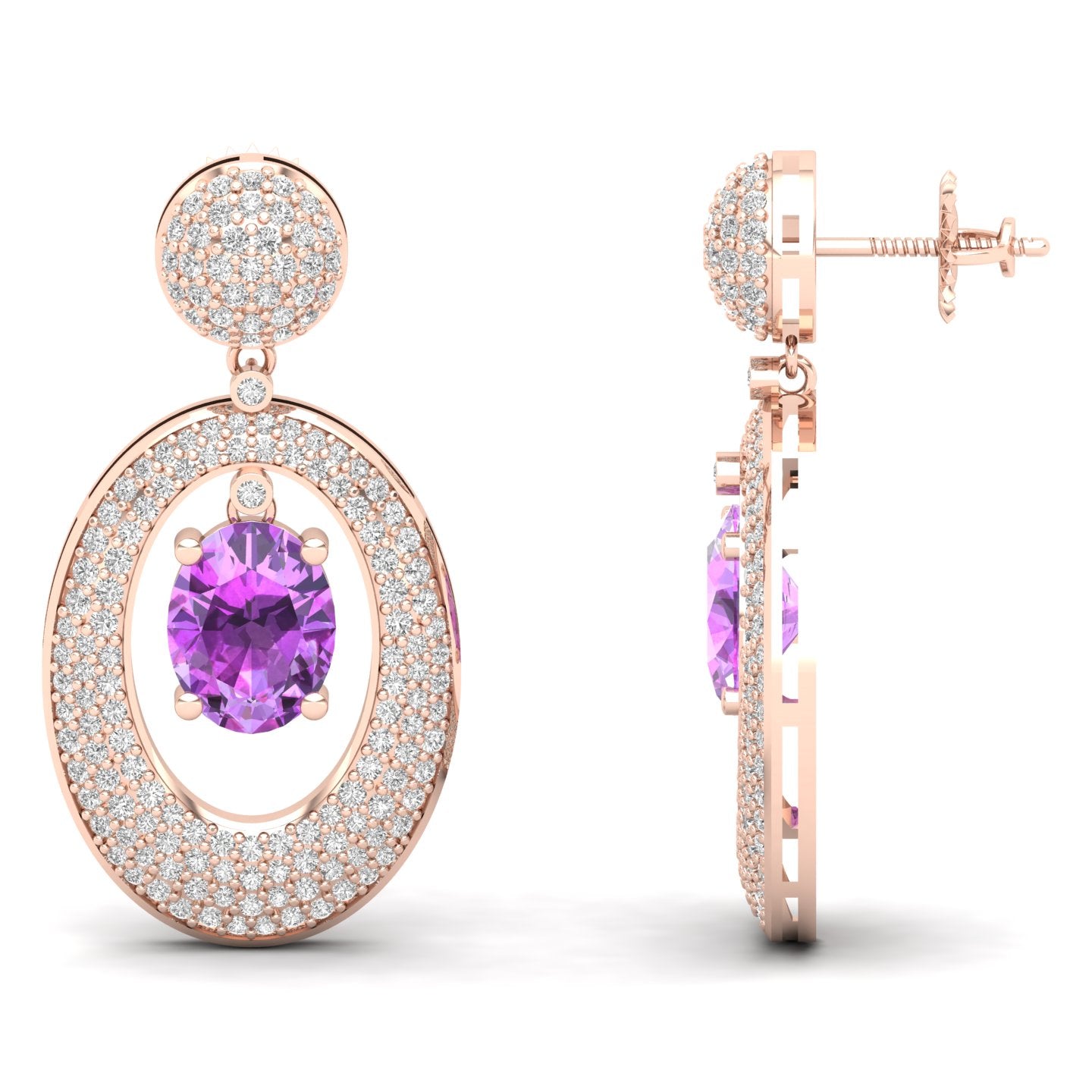 Maurya Tanzanite Apsis Dangle Earrings with Diamonds