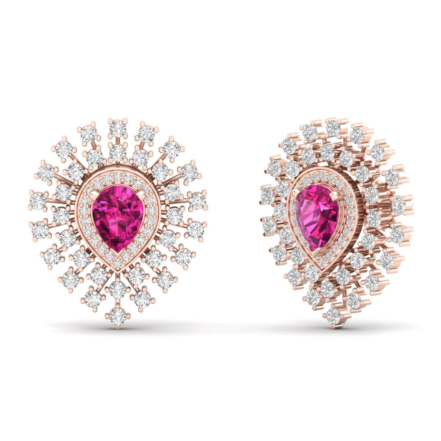 Maurya Boda Amethyst Push Back Earrings with Diamonds