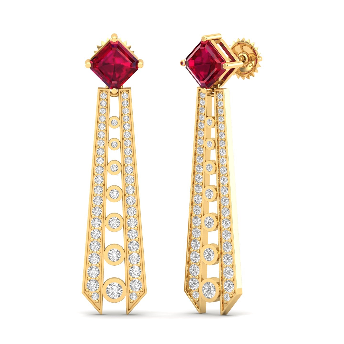 Maurya Amethyst Ginga Fashion Earrings with Diamonds