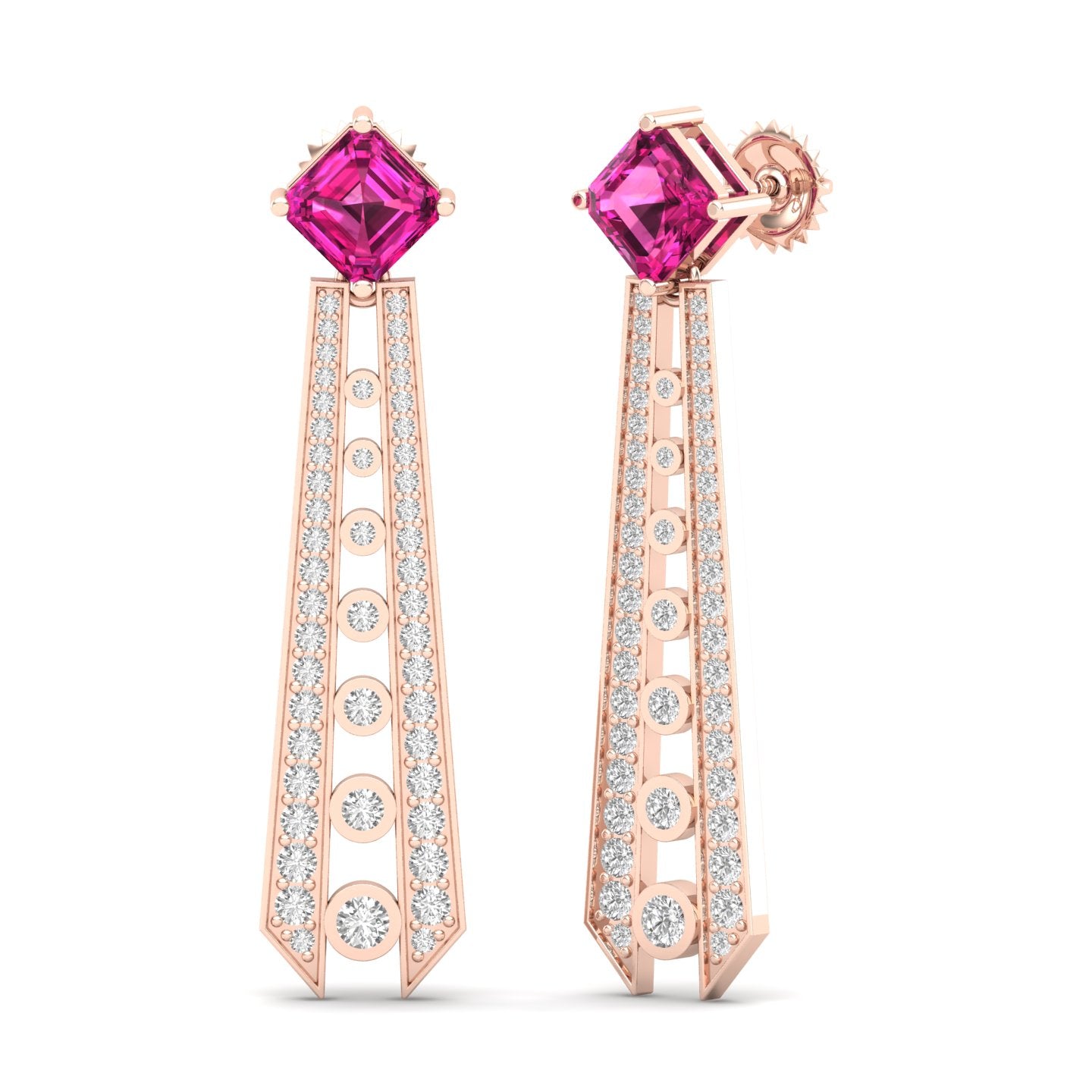 Maurya Amethyst Ginga Fashion Earrings with Diamonds