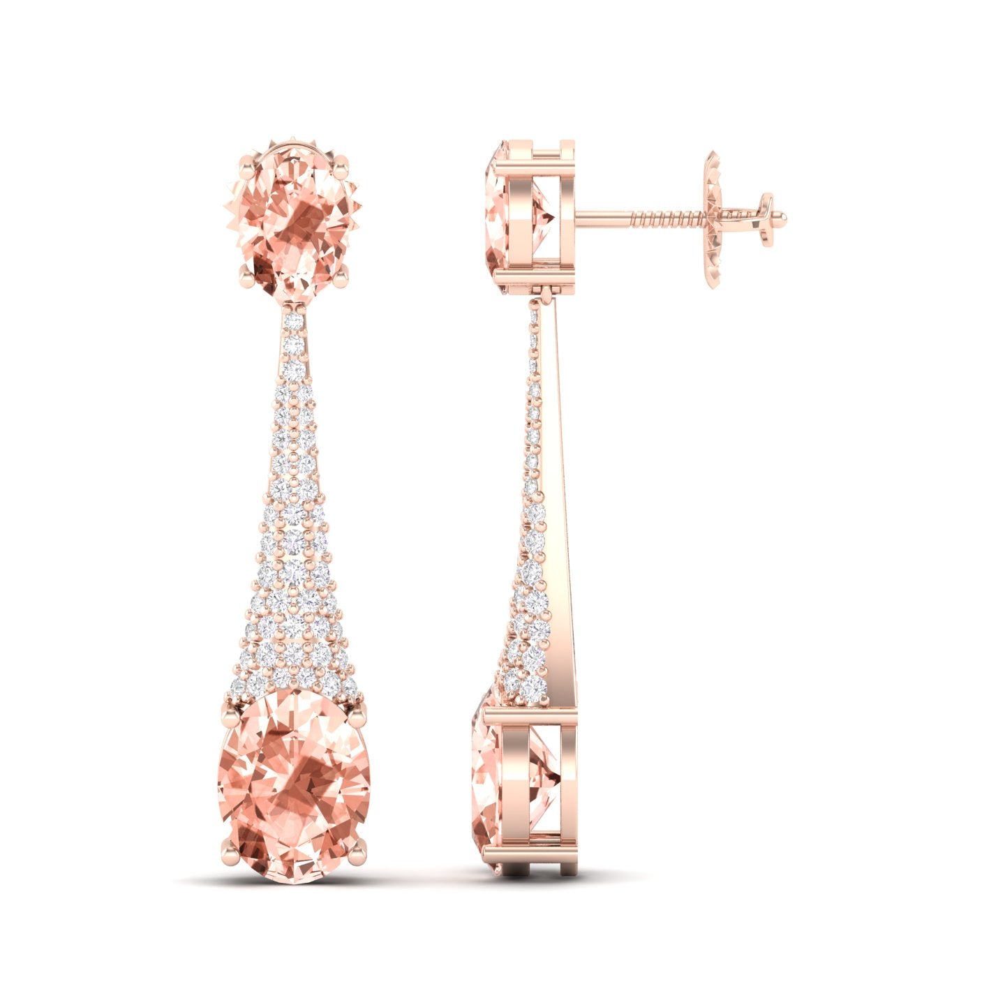 Maurya London Blue Topaz Camisole Dangle Earrings with Diamonds
