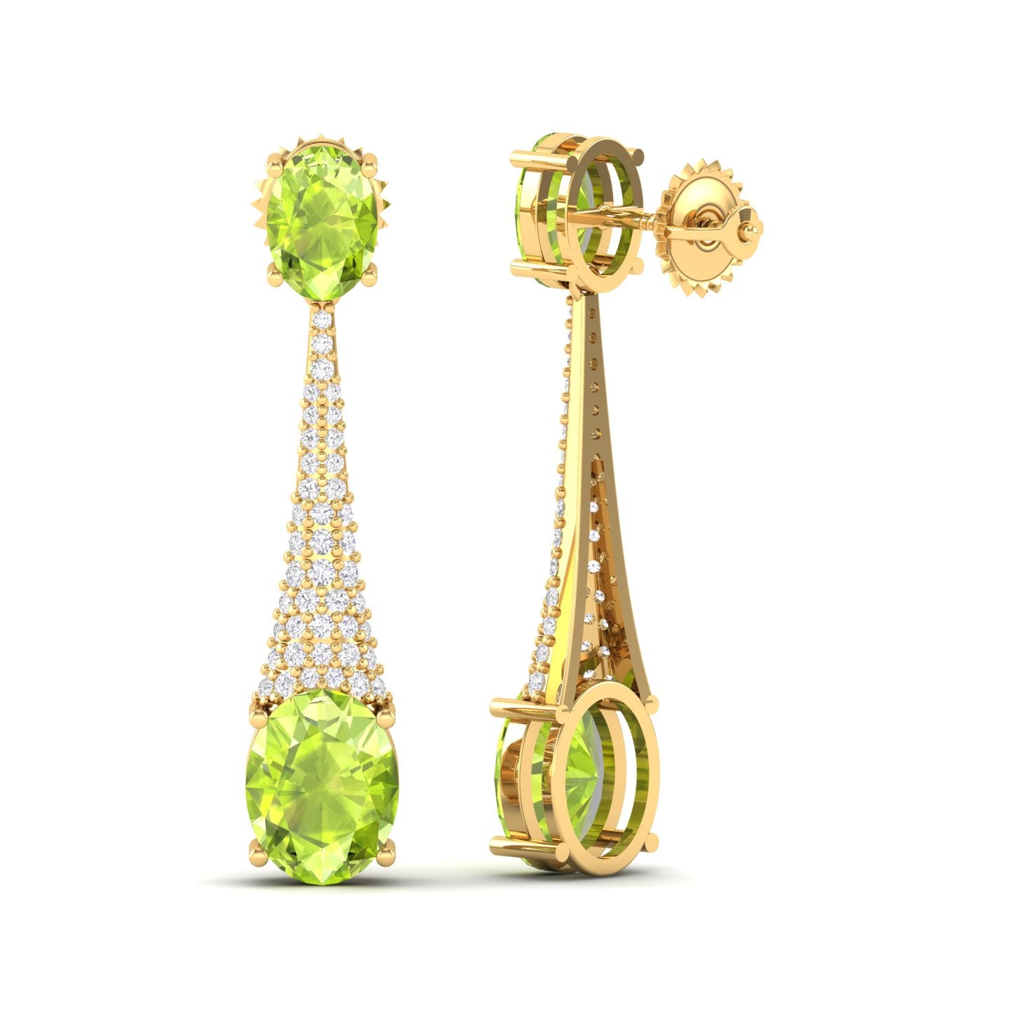 Maurya London Blue Topaz Camisole Dangle Earrings with Diamonds