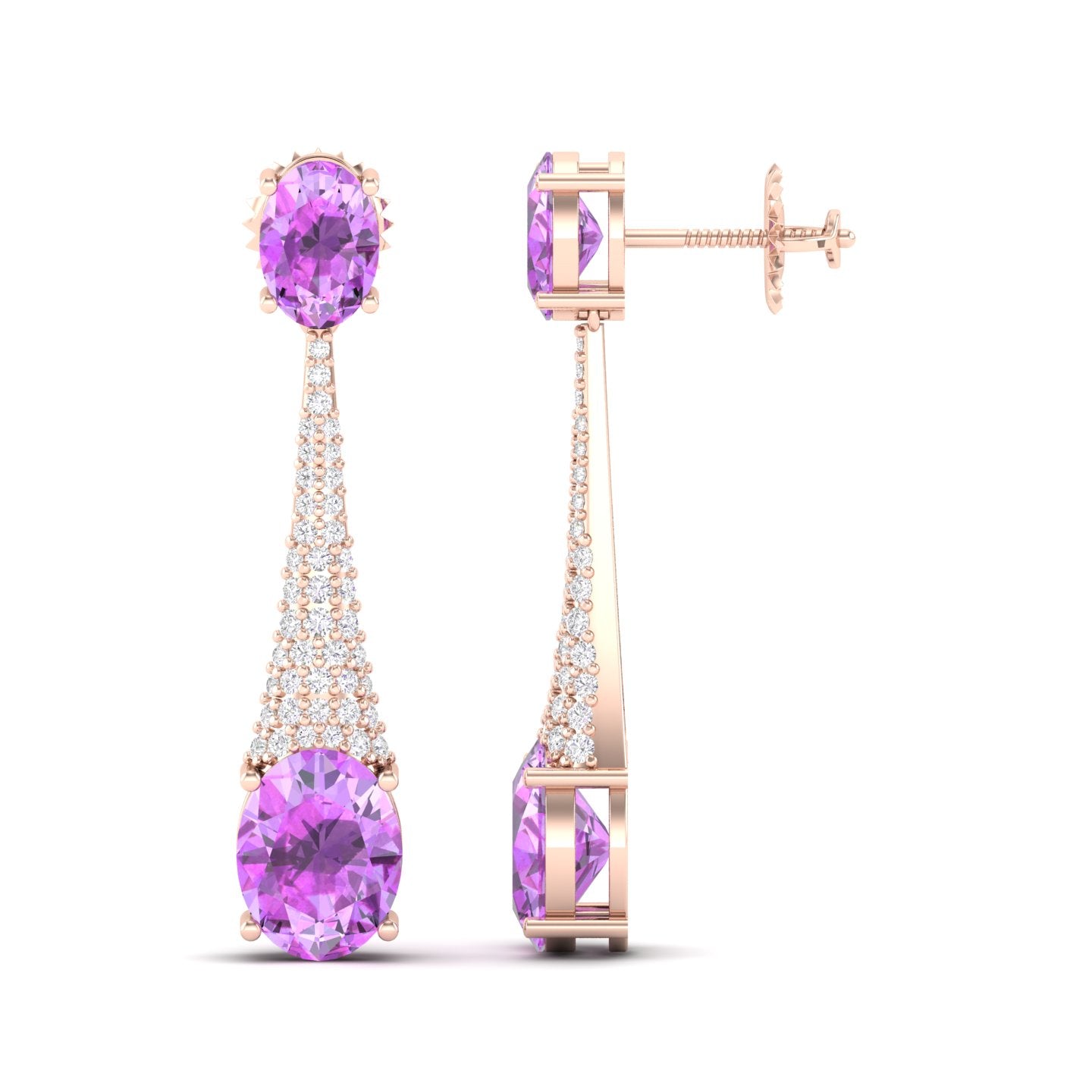 Maurya London Blue Topaz Camisole Dangle Earrings with Diamonds