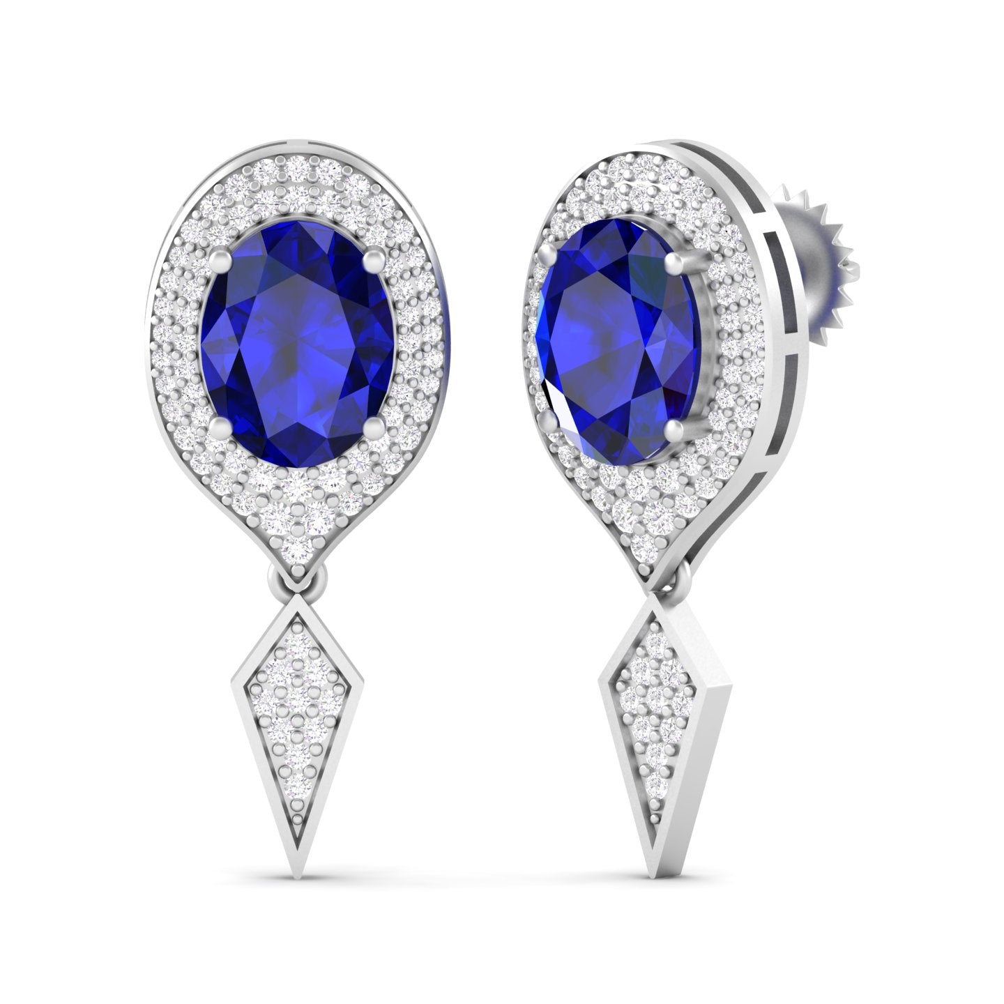 Maurya Pink Amethyst Quiescent Push Back Earrings with Diamonds