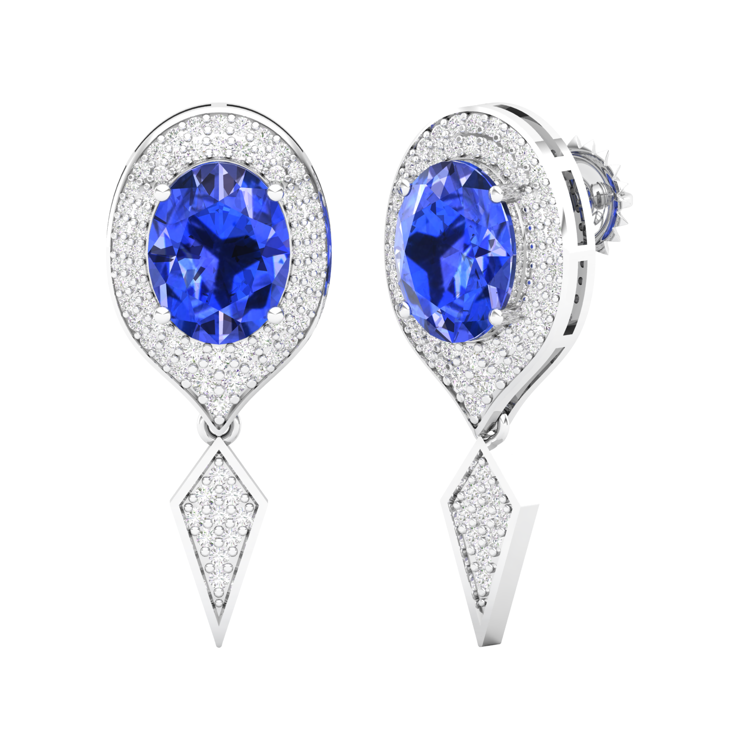 Maurya Pink Amethyst Quiescent Push Back Earrings with Diamonds