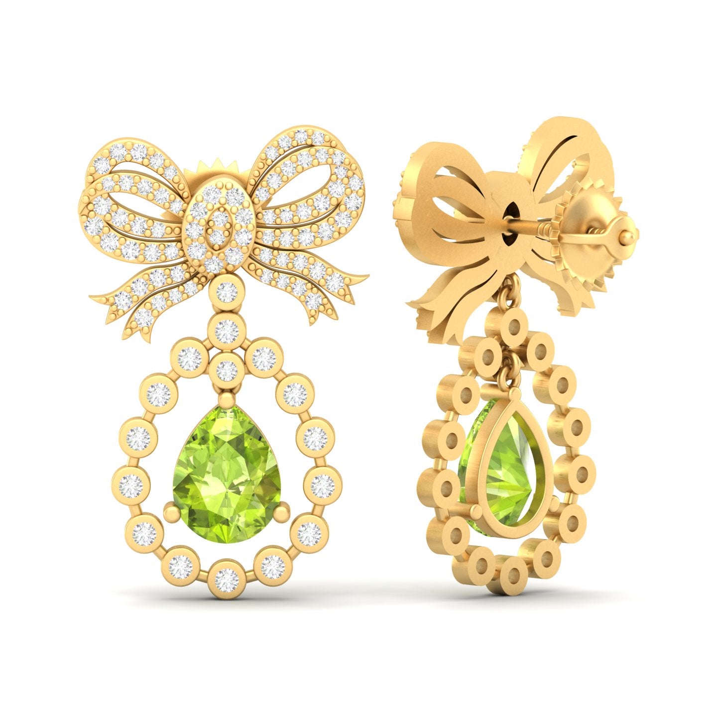 Maurya Spangle Emerald Drop Earrings with Diamonds