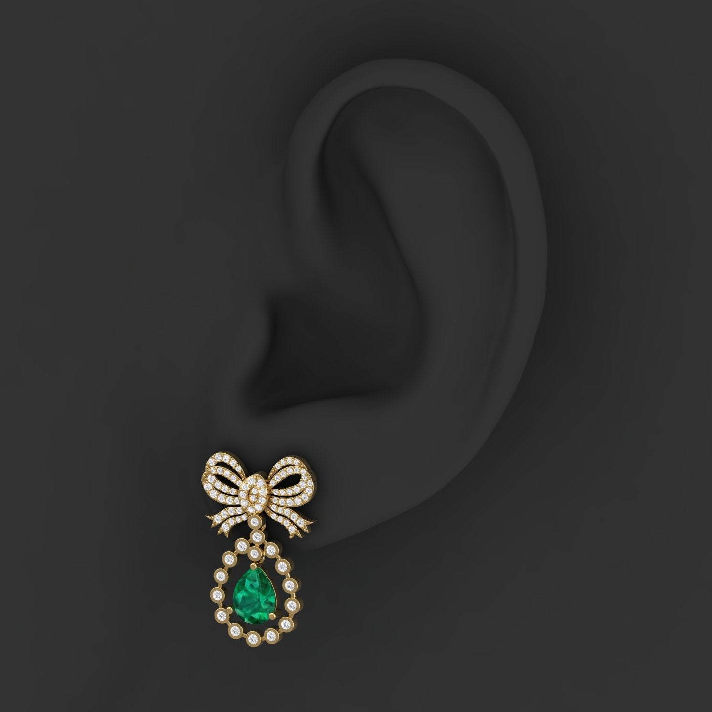 Maurya Spangle Emerald Drop Earrings with Diamonds