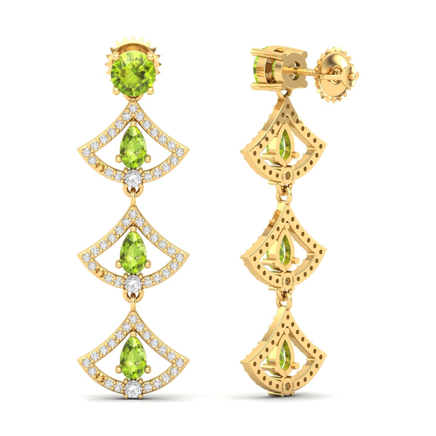 Maurya Graduating Ruby Horus Earrings with Diamonds