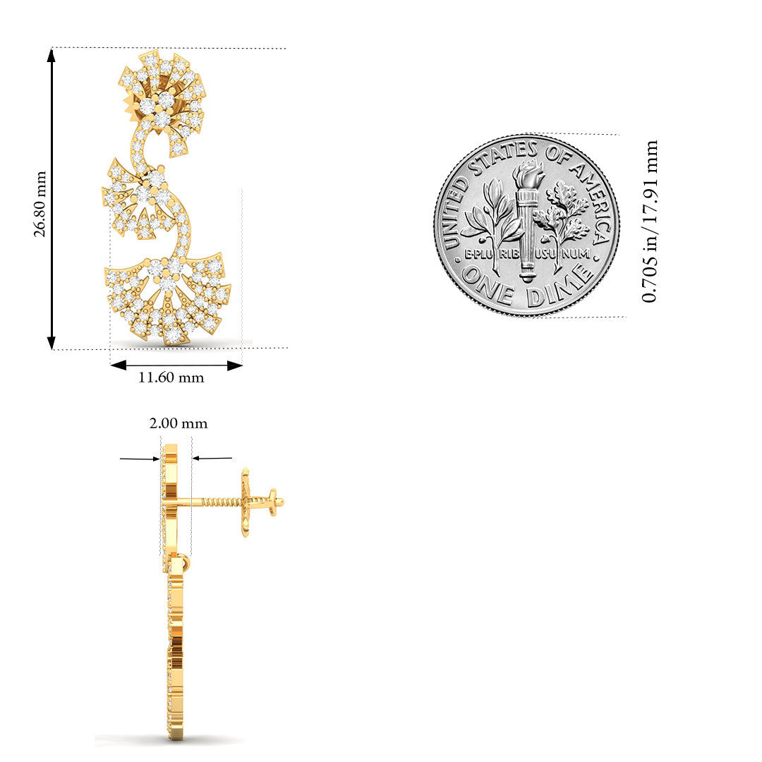 Maurya Tender Push Back Earrings with Diamonds
