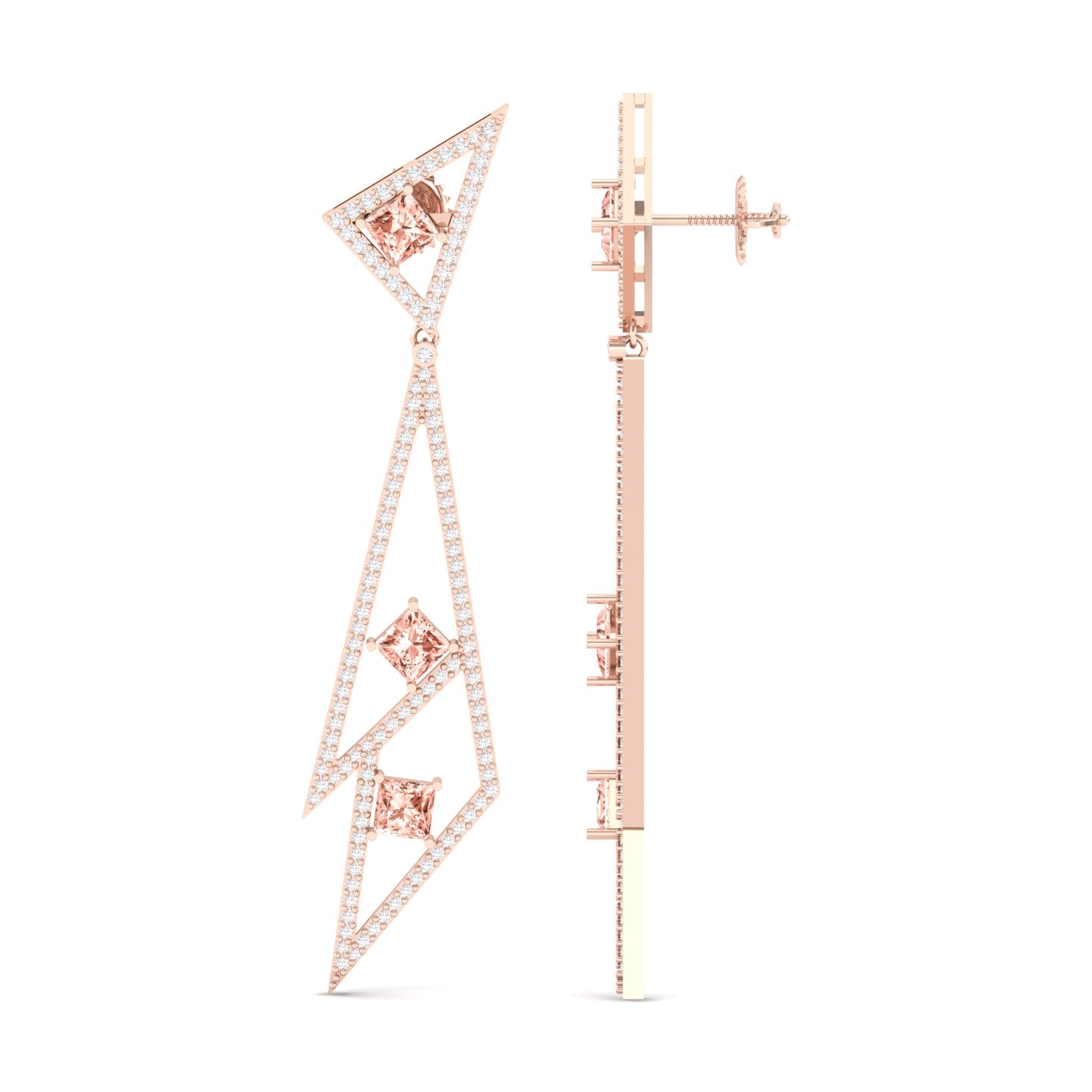Maurya London Blue Topaz Vinkel Dangle Earrings with Diamonds
