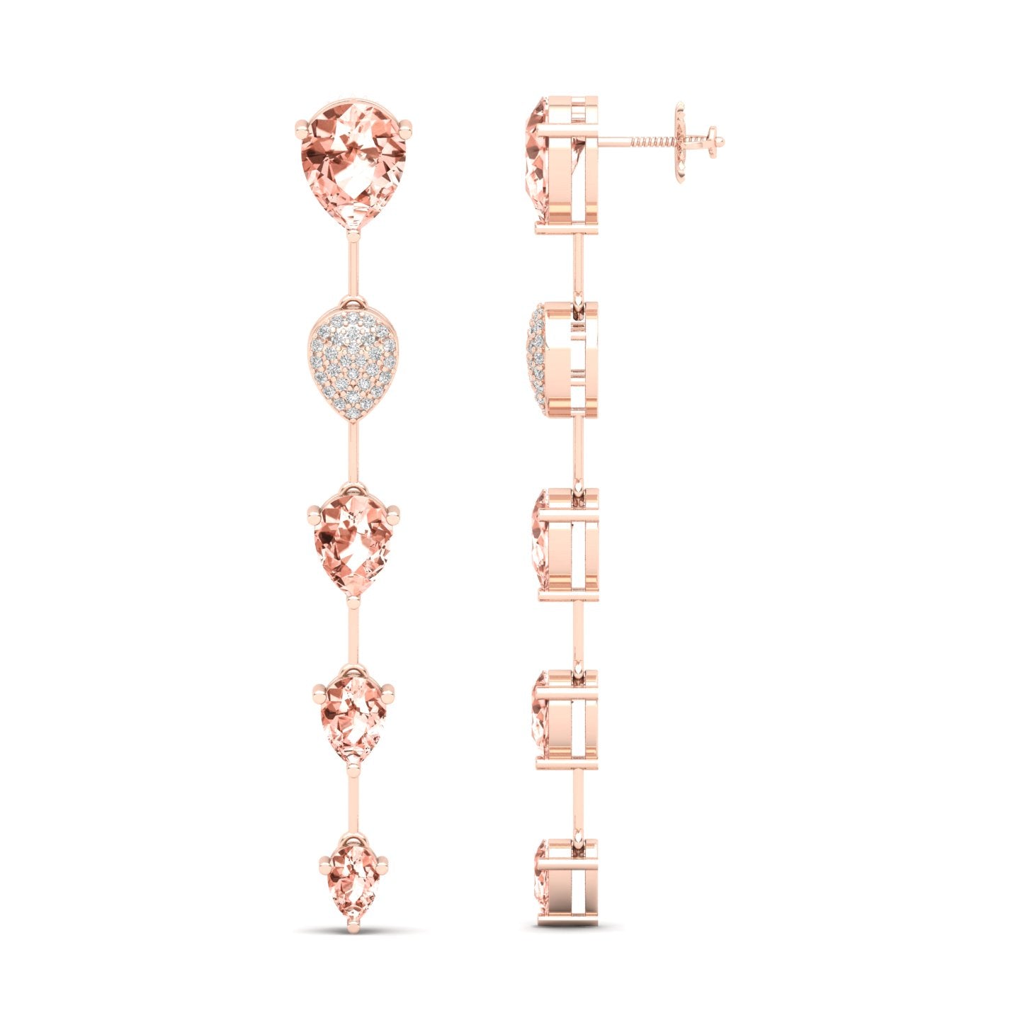 Maurya Flow Amethyst Drop Earrings with Diamonds